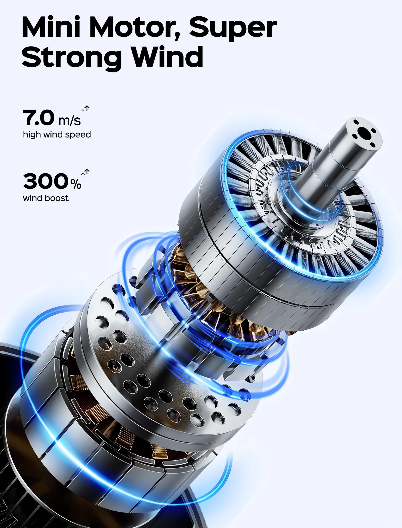 Portable Handheld Fan, High-Speed Personal Mini Fan, Usb Rechargeable 4000Mah Battery
