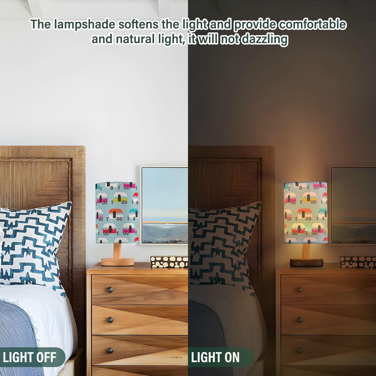 Frodotgv Led Table Lamp Night Stand Lamp For Small Spaces Colorful Camper Caravan Retro Night Lights For Boys Classroom