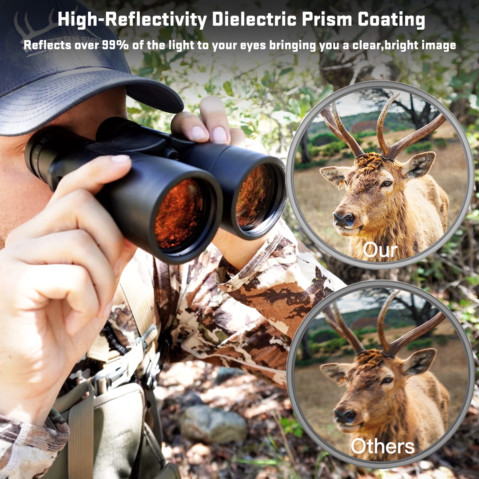 Eyeskey 12X50 Ed Binoculars For Adults High Powered, Super Clear And Wide Field Of View, Lightweight & Waterproof Binocular, Perfect For Hunting, Bird Watching, Wildlife