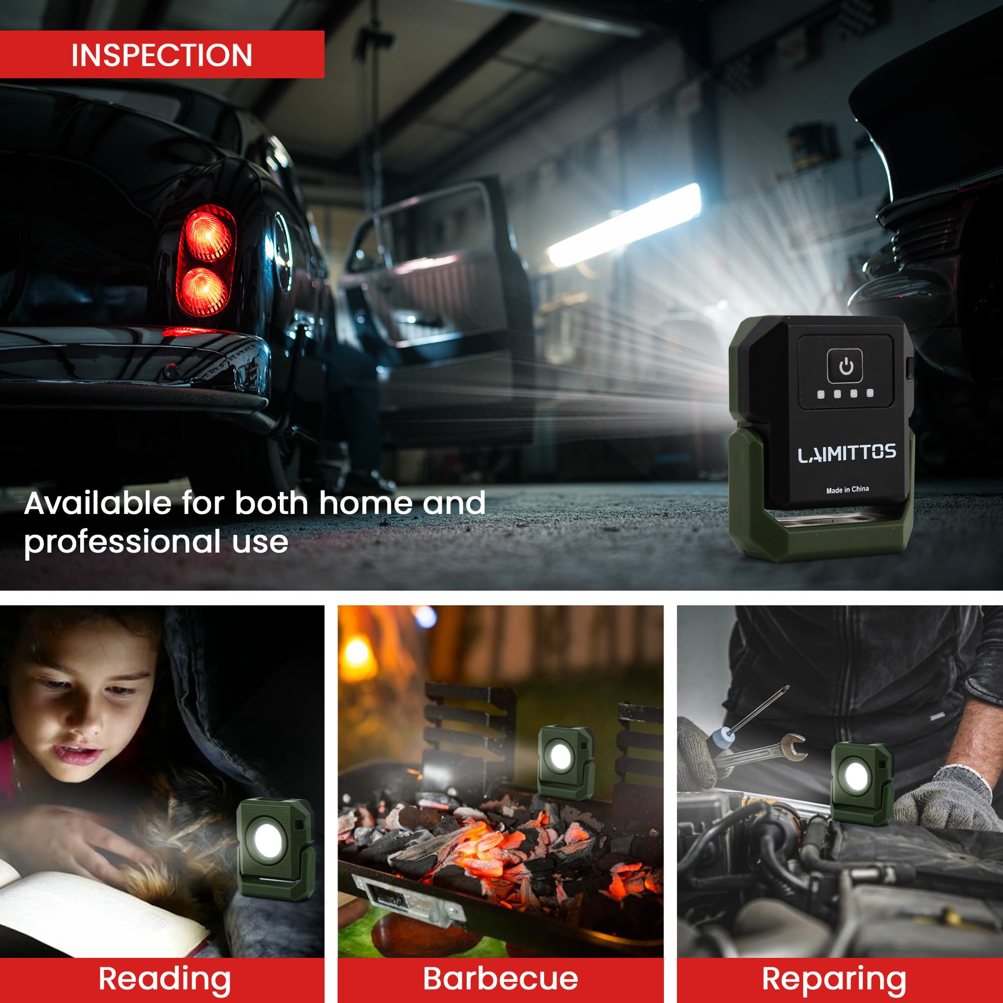 Laimittos Mini Keychain Flashlight Rechargeable Flashlights 500 Lumens Led Magnetic Flashlight With Rotatable Bracket 4 Light Modes Pocket Lights Outdoor Emergency Work Light For Camping And Hiking