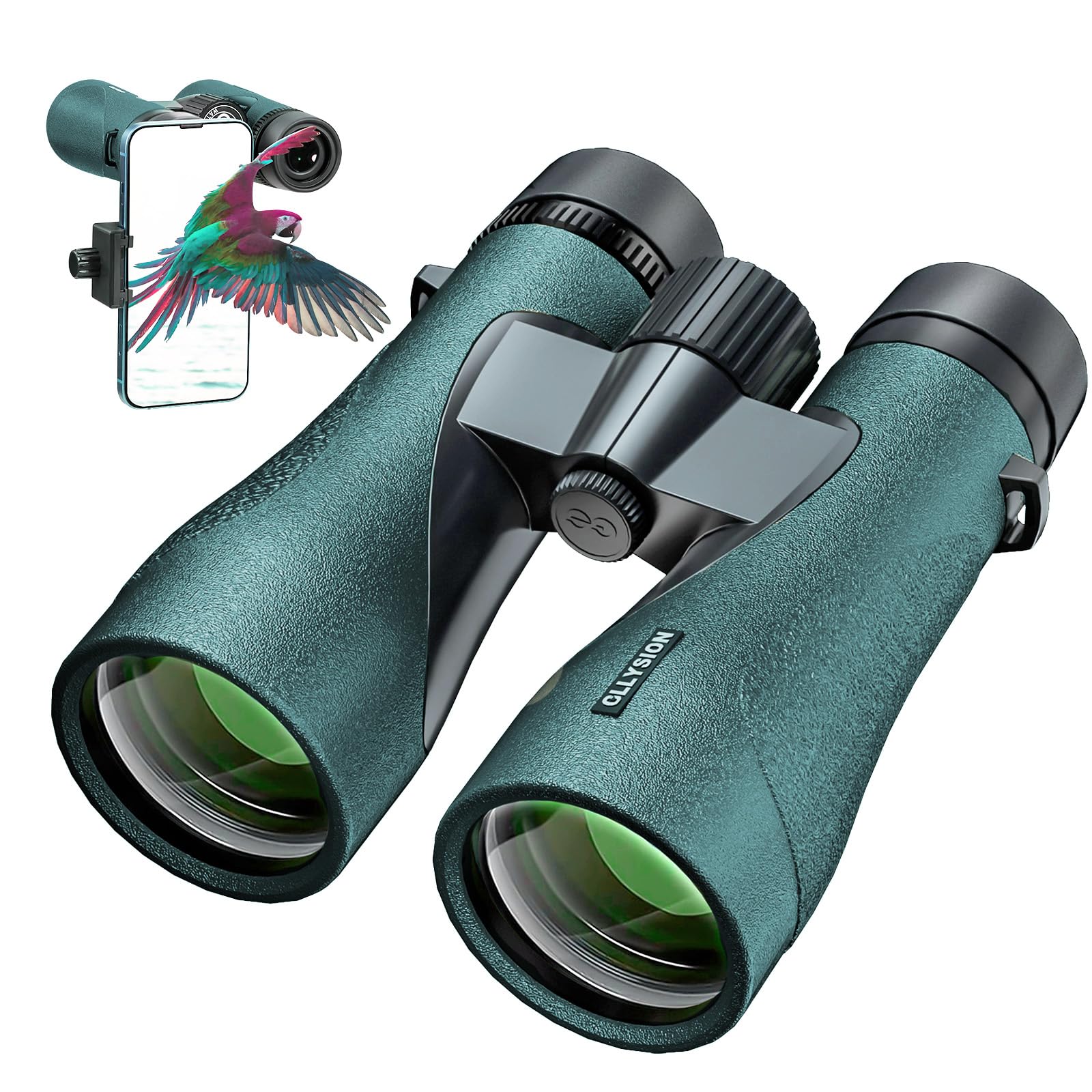 Gllysion 12X50 Uhd Binoculars For Adults High Powered With Phone Adapter, Super Bright Ipx7 Waterproof Binoculars With Bak4 Prisms, Professional Binocular For Hunting Bird Watching Stargazing Safari Travel