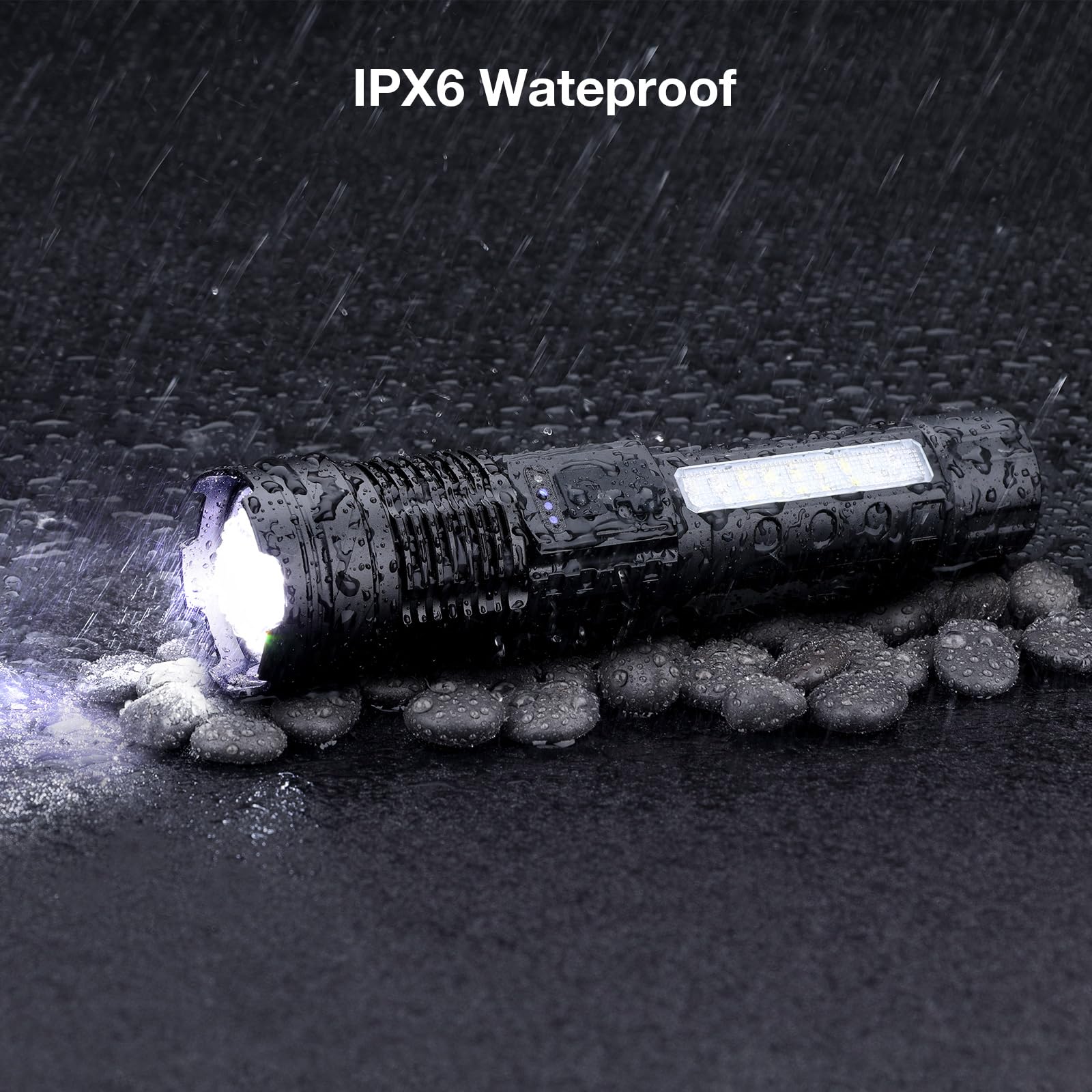 Peascat Flashlight High Lumens Rechargeable 2 Packs, 1,000,000 Lumens Super Bright Led Battery Powerful Handheld Flashlights With 7 Modes, Cob Side Light, Usb C, Zoomable, Waterproof For Emergencies