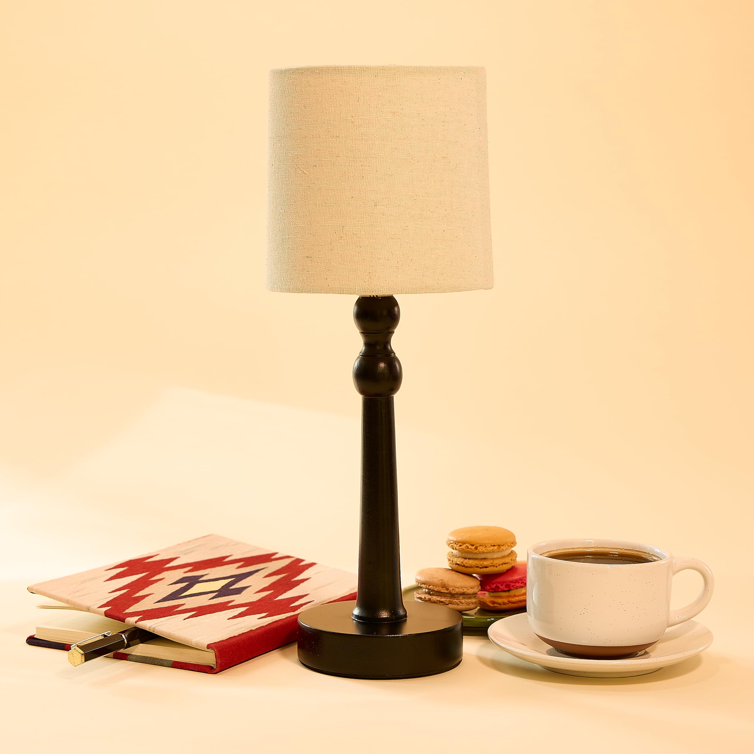 Camden Reed Traditional Wood Lamp – Classic Wooden Table Lamp With Elegant Design For Home Or Office Décor, Black
