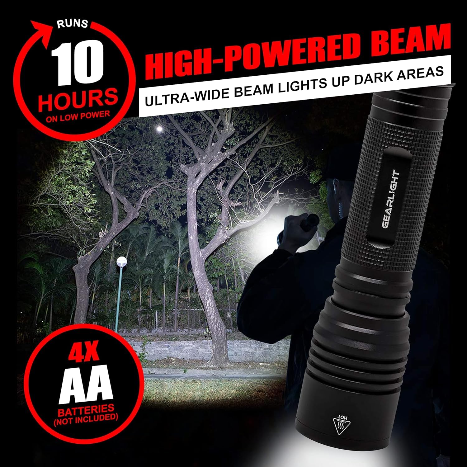 Gearlight S2000 Led Flashlight High Lumens - Super Bright, Powerful, Mid-Size Utility Flashlight For Outdoor Activity & Emergency Use