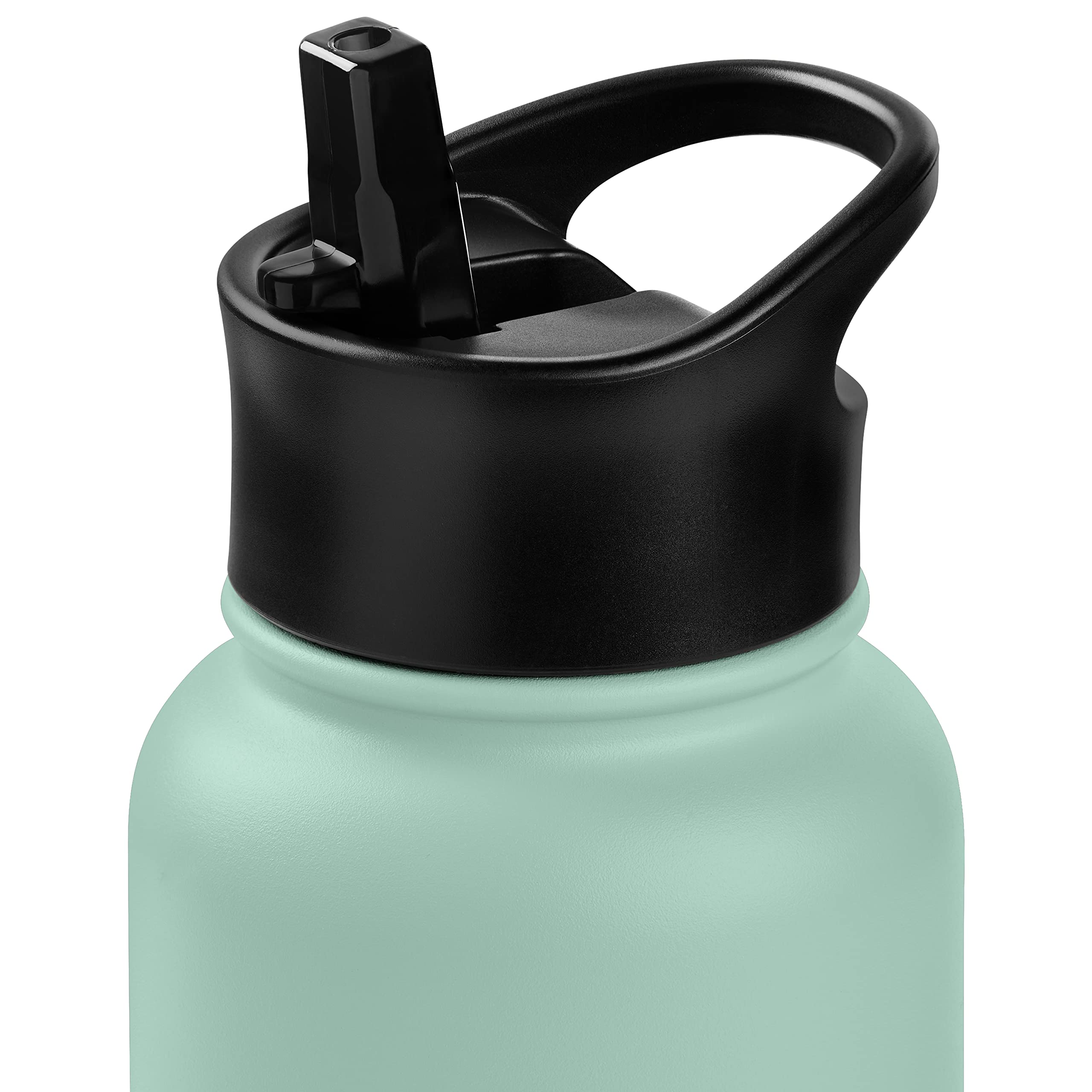 Retrospec Alder Insulated Water Bottle With Straw Lid & Handle Cap - Stainless Steel Wide