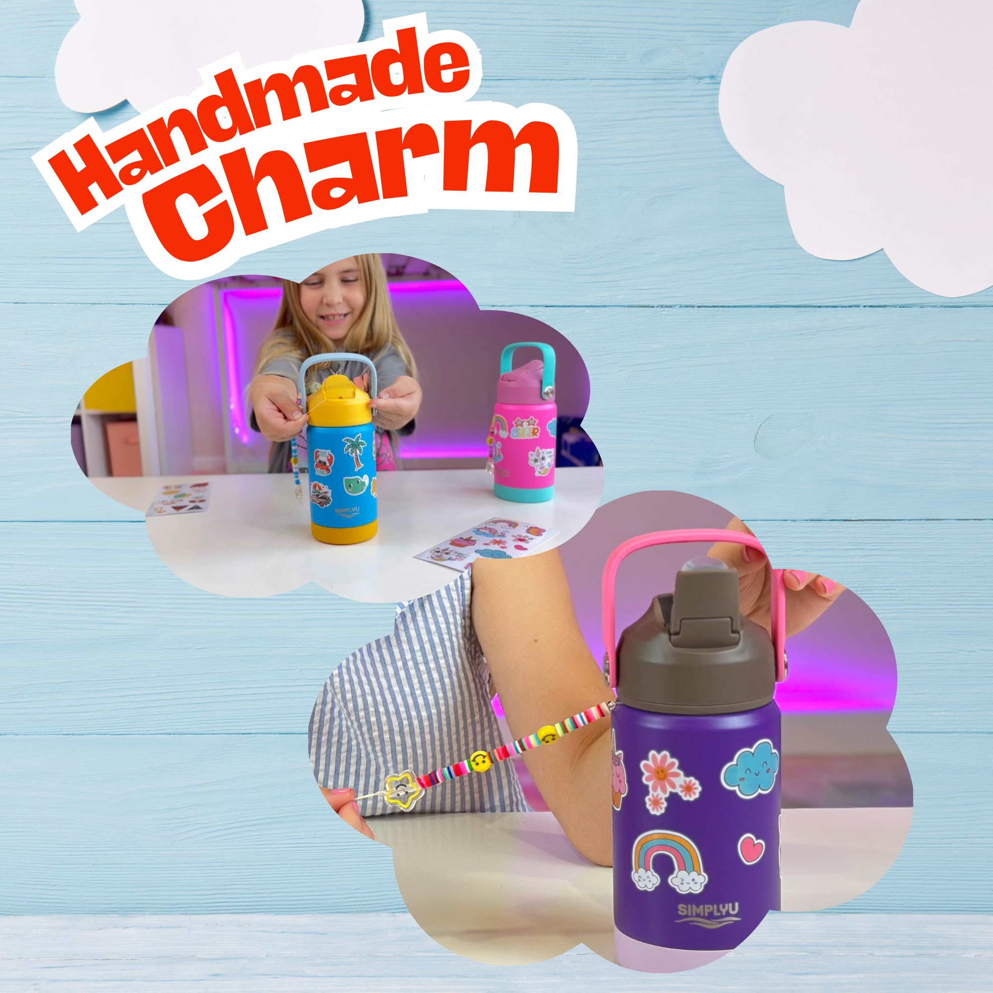 Diy Water Bottle Decorating Kit For Kids – 12Oz Personalized Stainless Steel Tumbler With Stickers