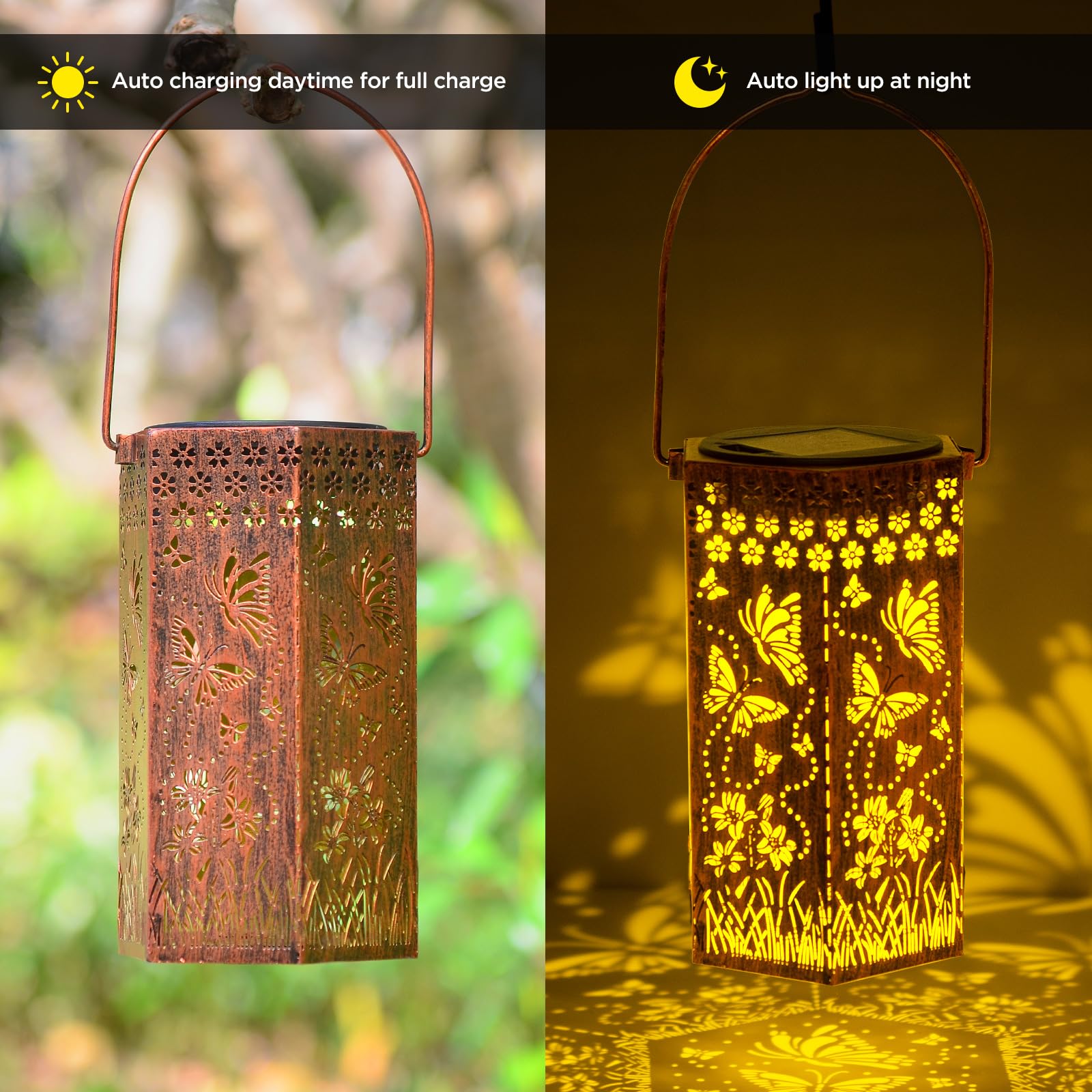 Jobosi Solar Butterfly Lantern Lights For Outdoor Garden, Butterfly Lovers , Garden Decor, Yard Decor, Landscape Decor, Garden , Mom ,  For Women, Grandma , Kids