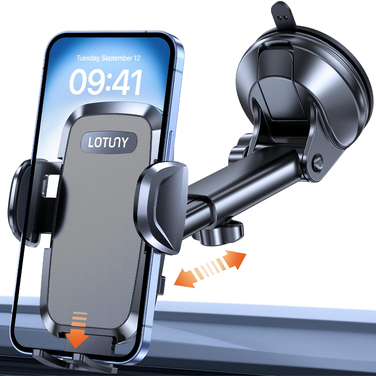 Lotuny Phone Holders For Your Car,  Rotatable Base Phone Holder For Car Dashboard Windshield, Universal Cell Phone Holder Automobile Cradle For Iphone Samsung Google And All Smartphones