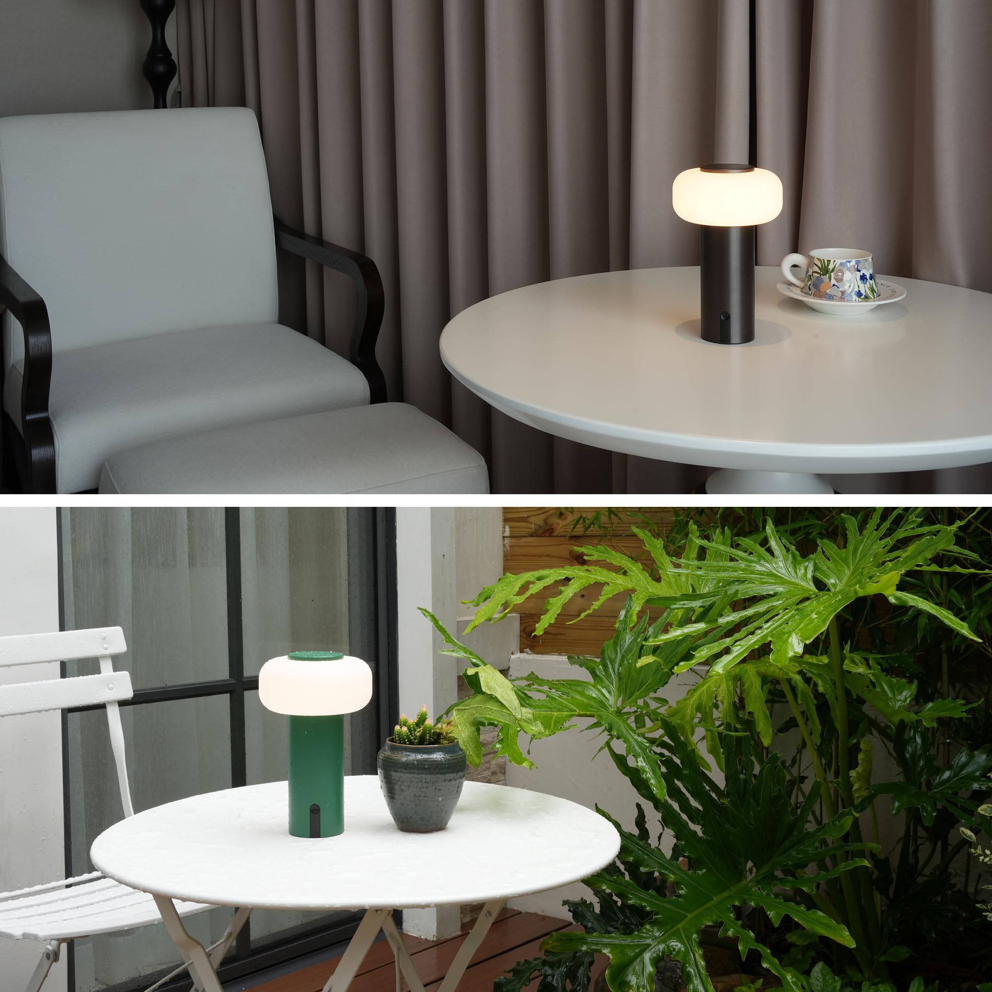 Weilailux Shower Lamp Waterproof, Outdoor Cordless Table Lamp Rechargeable, Portable Battery Operated Lamp, Touch Dimmable Night Light For Bedroom/Patio/Dinning/Camping (Black)