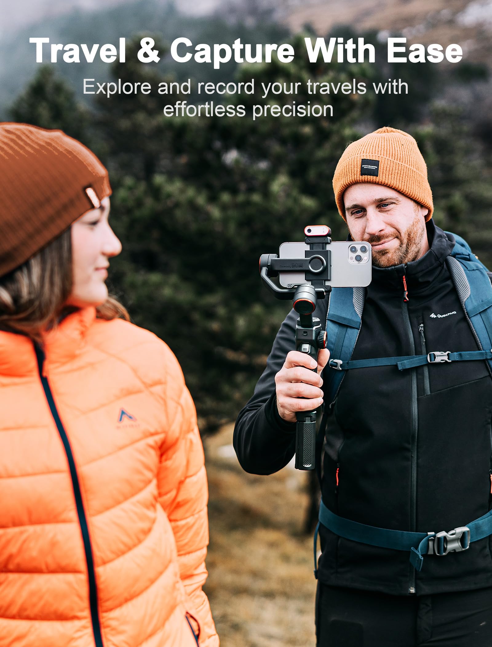 Hohem Isteady M6 Kit Gimbal Stabilizer For Smartphone, 3-Axis Phone Gimbal With Ai Tracking, Magnetic Fill Light, 18H Long Lasting Battery Stabilizer For Iphone & Android, Ideal For Video Recording