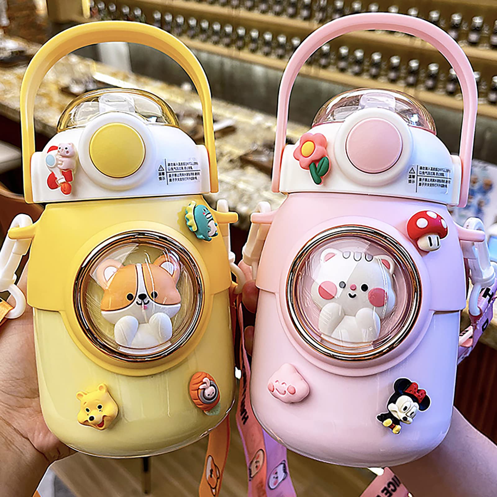 Ncduansan 700Ml Kawaii Insulated Water Cup 316 Stainless Steel Cute Girl Outdoor Bottle Portable