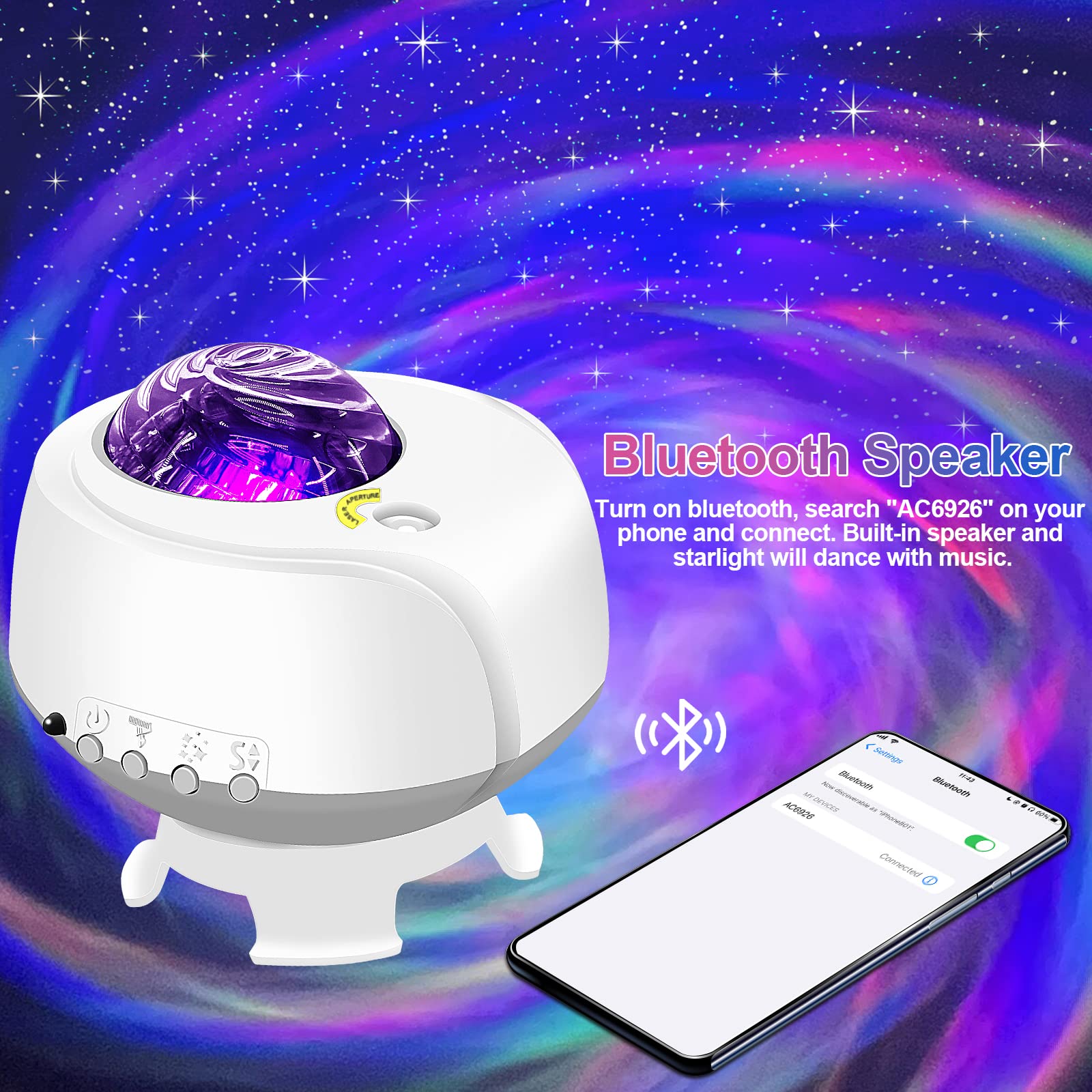 Fliti Galaxy Lights Projector, Star Projector With Changing Nebula And Galaxy Shapes Night Light