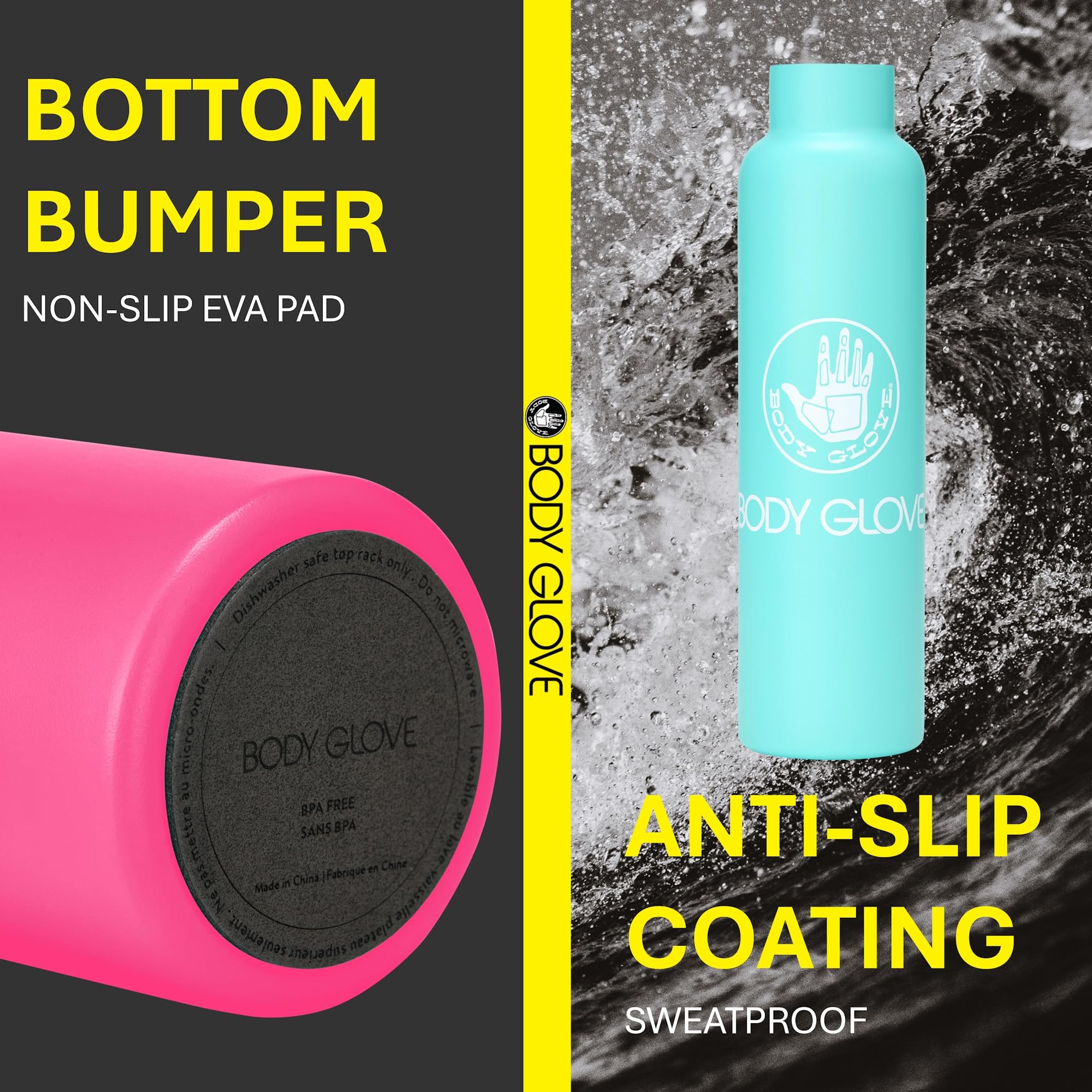 Body Glove 25Oz Stainless Steel Vacuum Insulated Water Bottle With Straw