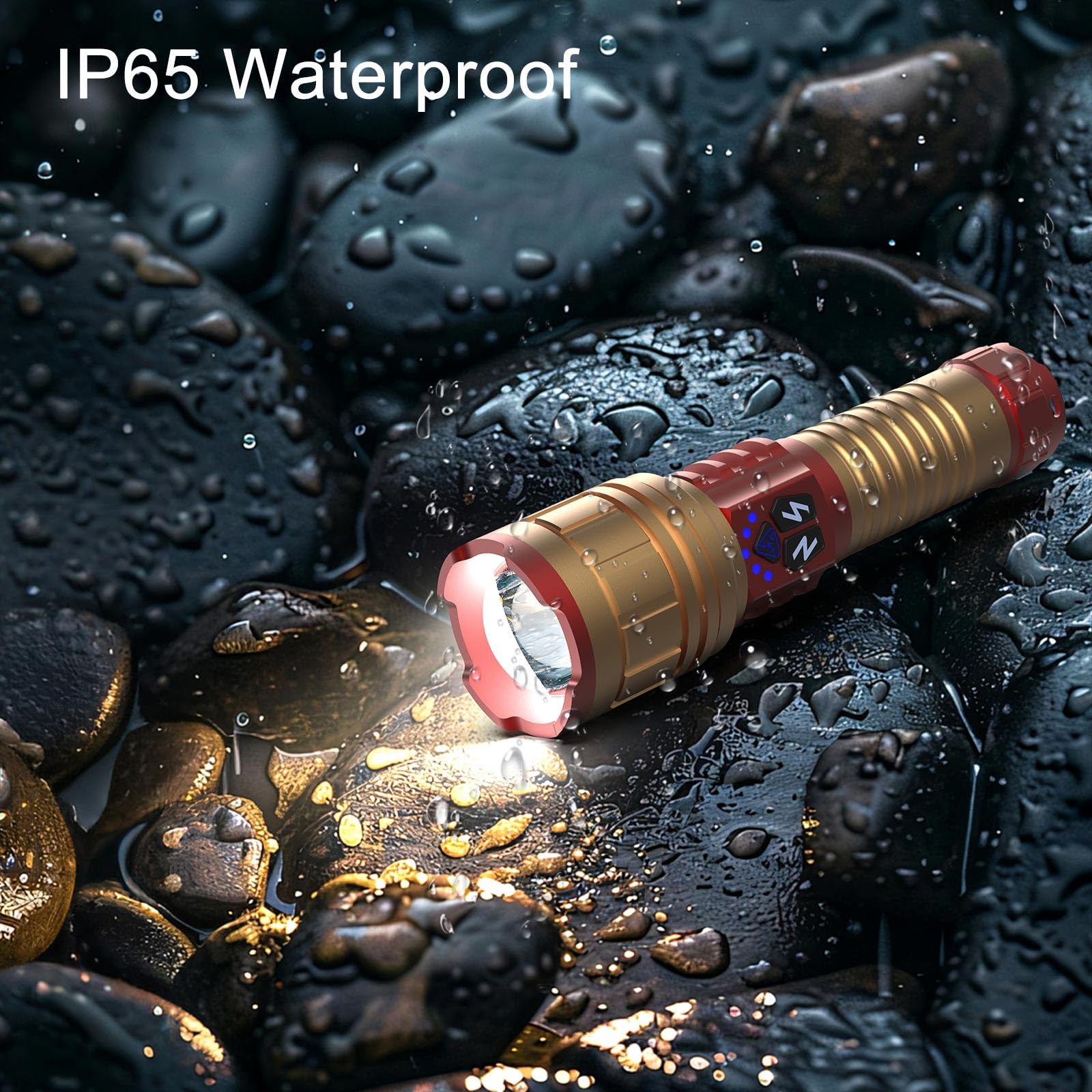 Iodoo 3 In 1 Rechargeable Flashlight True 5000 Lumens Outdoor Strong Cob Light, 5000Mah Zoomable Beam Led Flash Light With Magnet Power Failure Emergency Survival Kits Snowstorm (6 In 1)