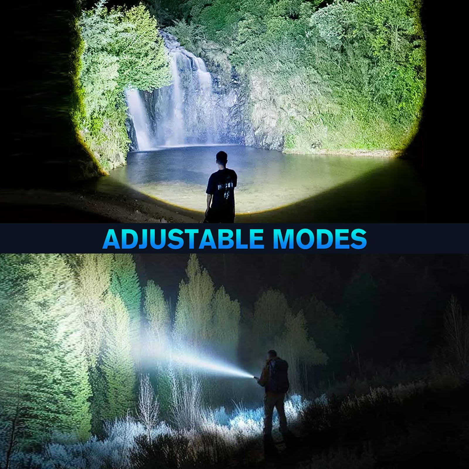 Gyhuego Led Flashlight, Recharge Tactical Flashlights High Lumens 10000, Zoomable Waterproof Flash Lights For Emergency, Outdoor, Home, Camping, Hiking
