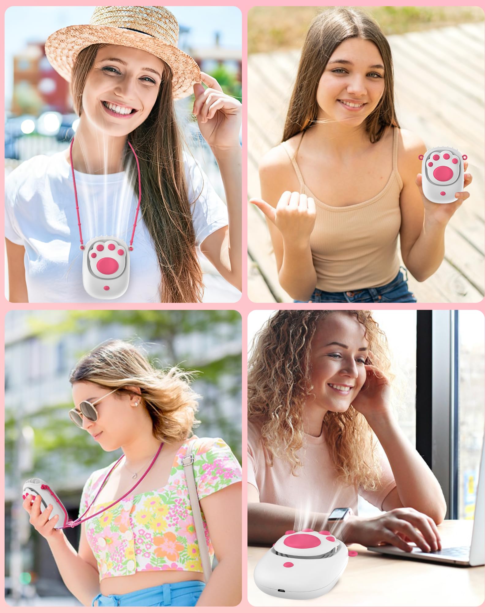 Neck Fan, Portable Fan With 2000 Mah Battery, 3 Wind Speed, Usb Rechargeable Desk Fan For Office