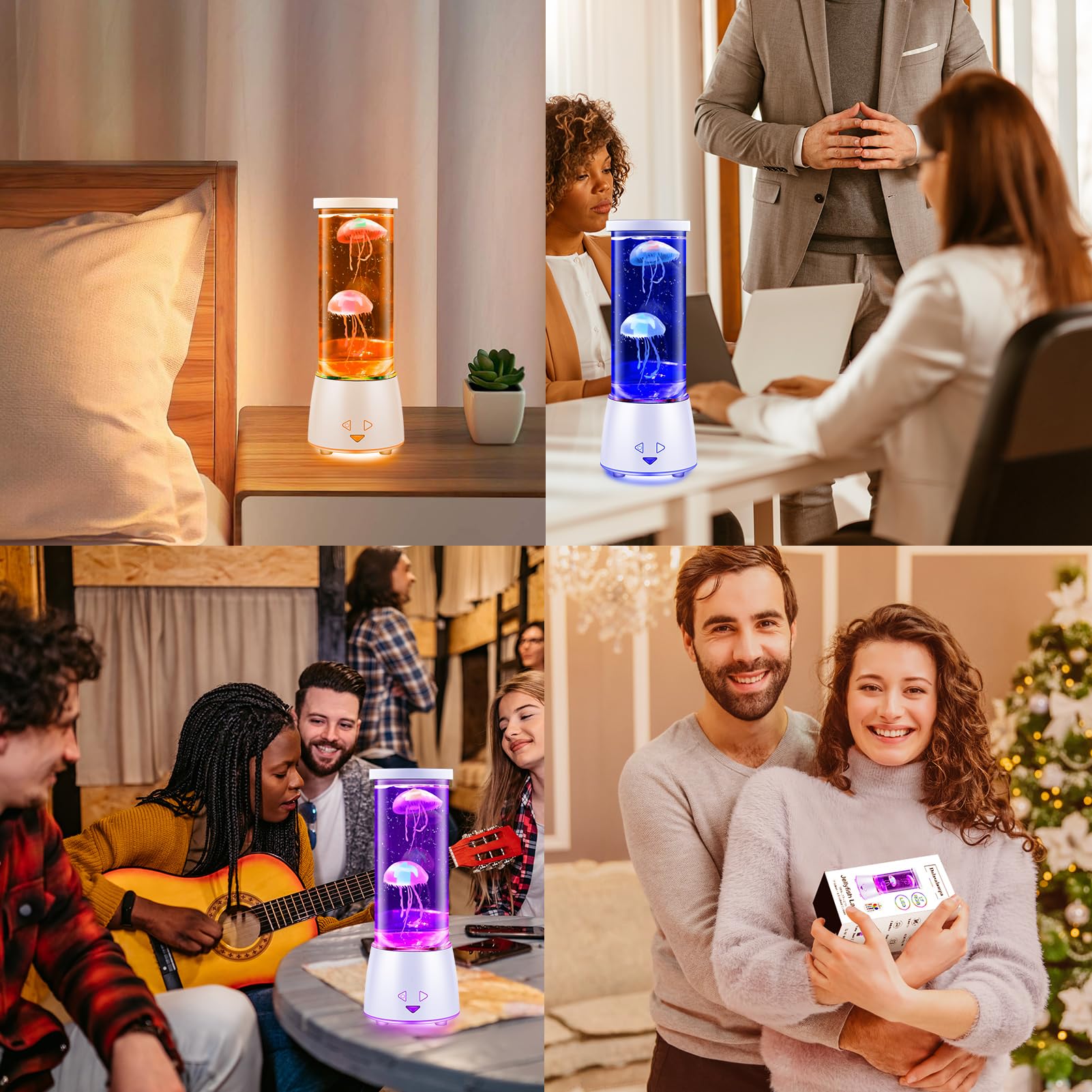 Dalavalampa Led Jellyfish Tank Table Lamp With Remote Control, 17 Color Changing Night Light Aquarium Lamp Ambient Light For Living Room Bedroom Office, Christmas Holiday Birthday For Kids Adults Women Men