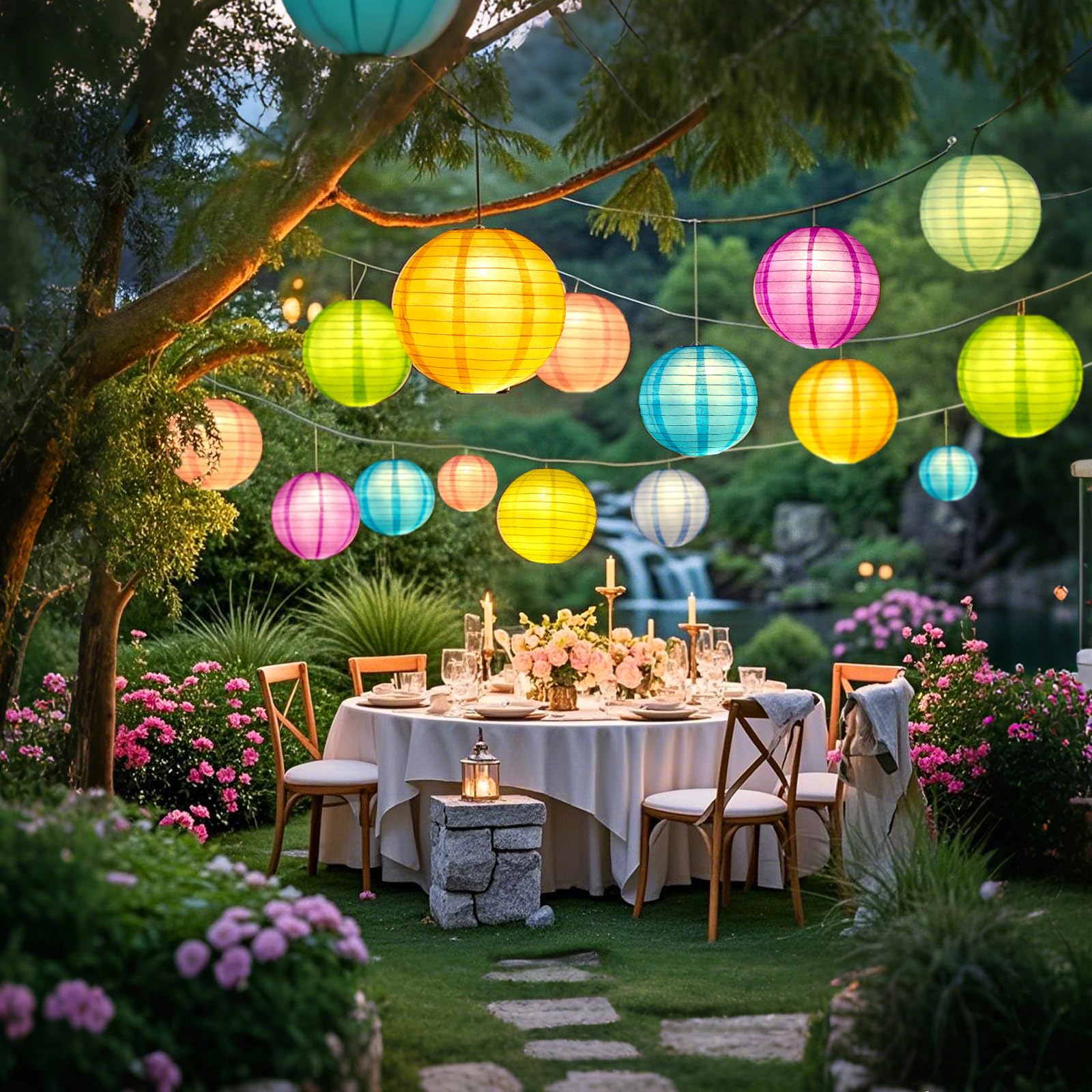 Lihao 30X Battery Operated Led Party Lights Seasonal Lighting For Balloons Paper Lanterns, Waterproof - Warm White