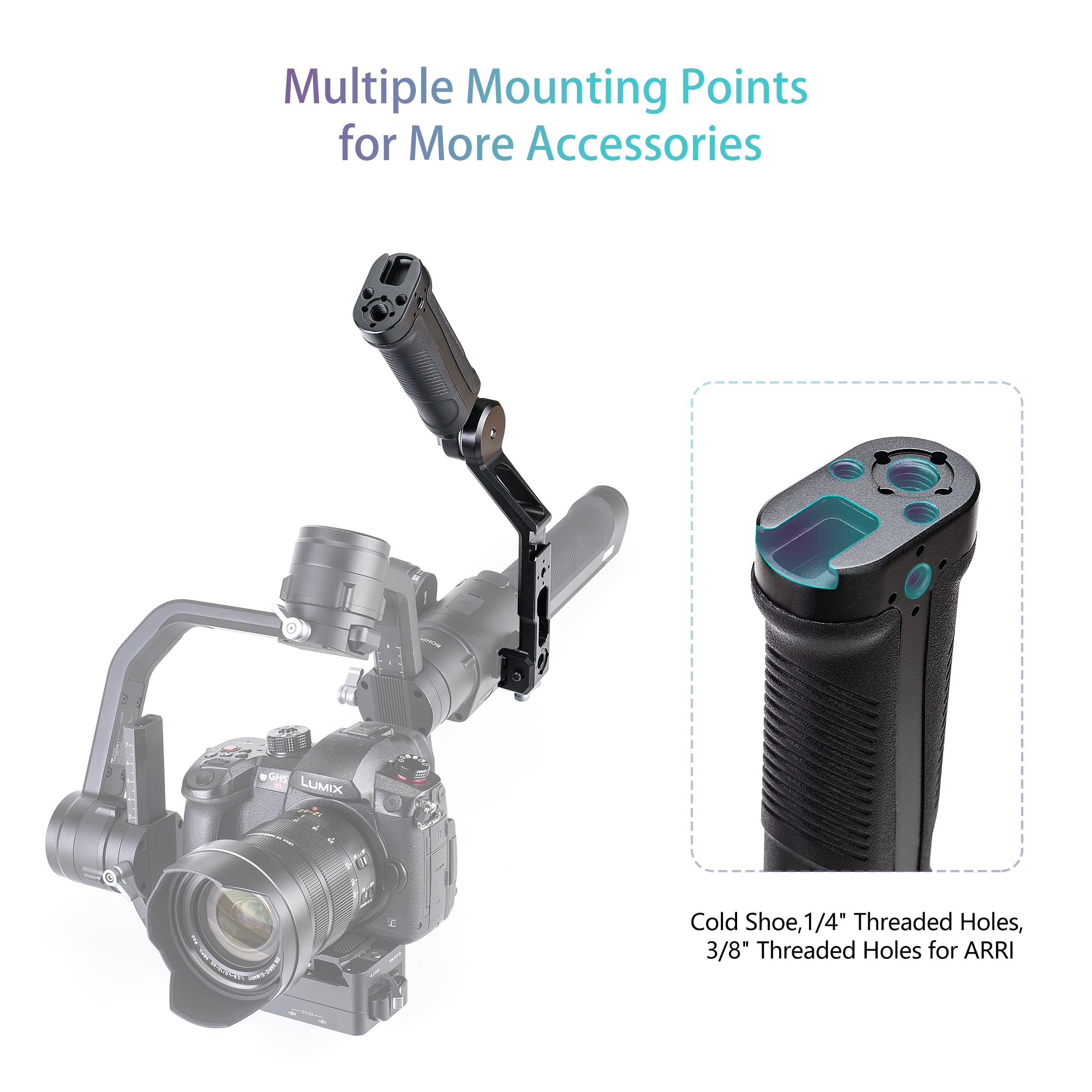 Zeadio Gimbal Sling Handgrip Handle Compatible With Dji Rs 2 Rsc 2 Rs 3 Rs 3 Pro Stabilizer, 17.6Lb/8Kg Load, Ideal For Low Angle Shots