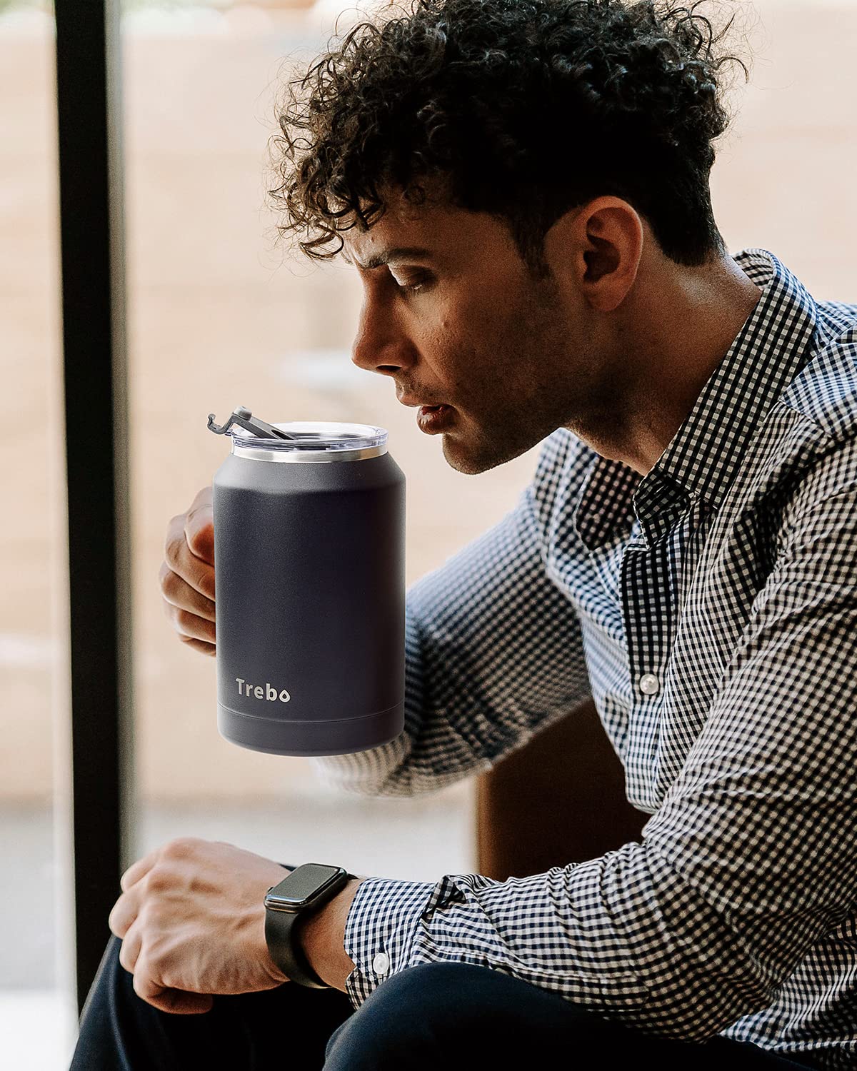 Trebo 32 Oz Stainless Steel Mug Tumbler With Handle, Vacuum Insulated Metal Iced Coffee Cup