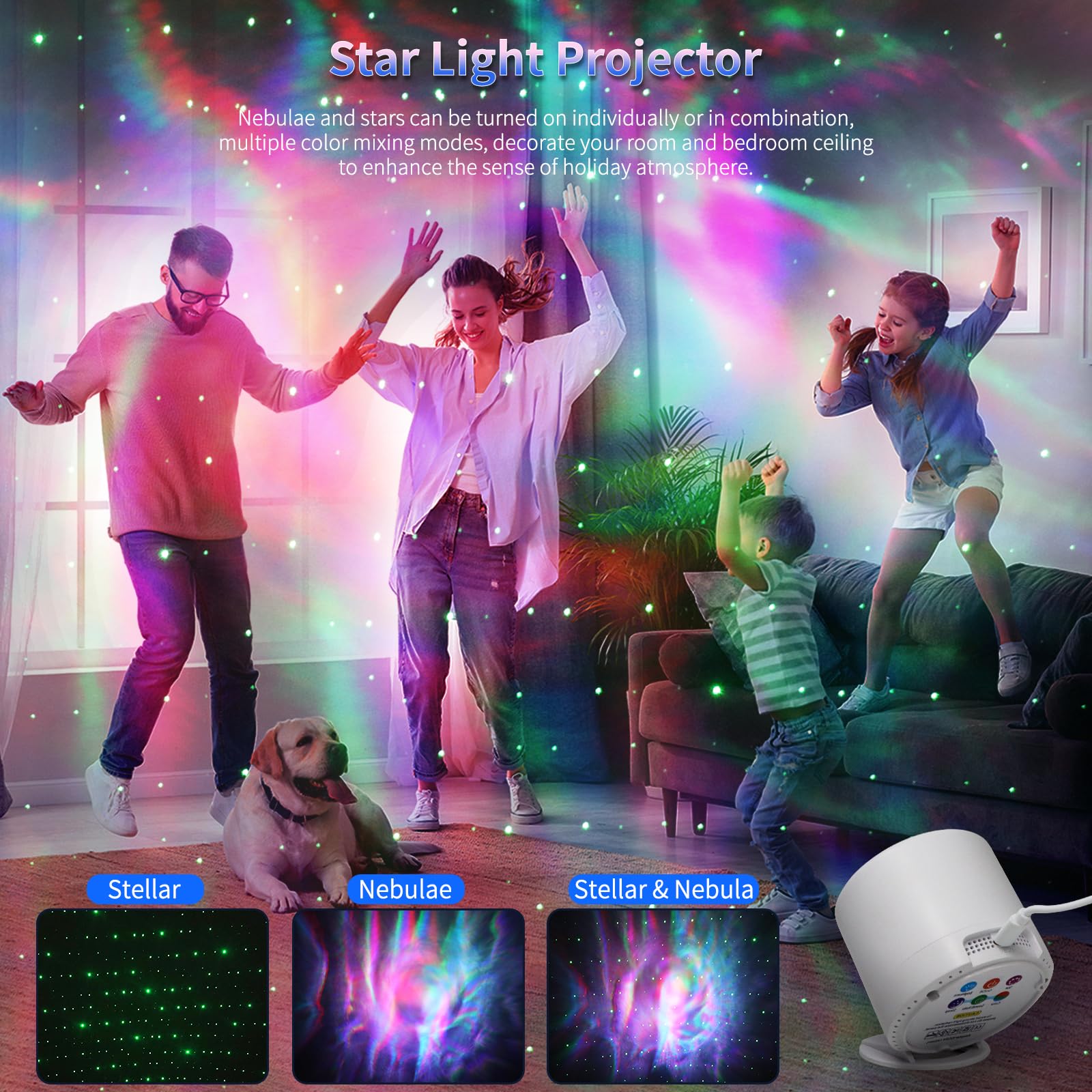 Sonhonron Star Projector, Galaxy Projector, Remote Control & Timer Galaxy Light, Led Nebula Night Light Projector For Adults Bedroom Decoration, Party, Birthday, Christmas,Valentine'S Day,Room Decor