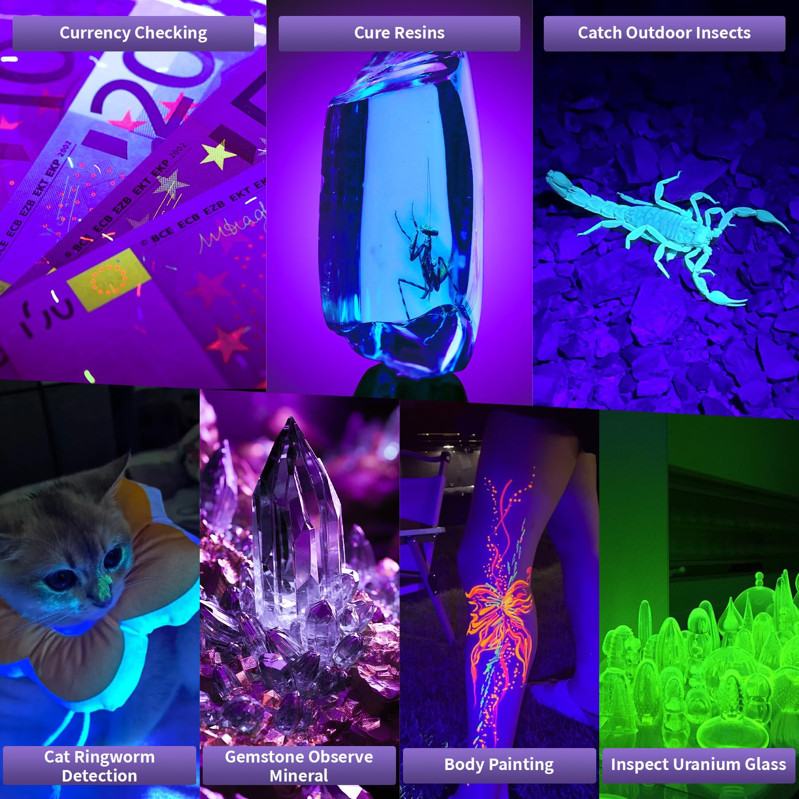 Benss Rechargeable Uv Black Light, 60W 5000Mah Dimmable Uv Light, 100 Led 395Nm Led Ultraviolet Blacklight, For Dog Cat Pet Urine Stains Detection, Bed Bug, Scorpions, Bedroom, Camping, Outdoor