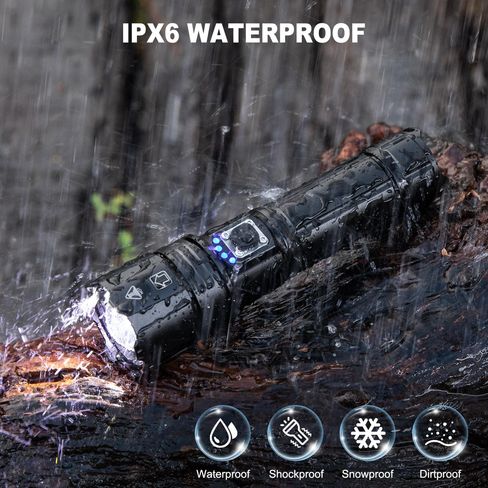 Gdplus Flashlights High Lumens Rechargeable, 990000 Lumen Super Bright Flashlight 2 Pack, High Powered Led Flash Light With 5 Modes, Ipx6 Waterproof Handheld Flashlights For Home Camping
