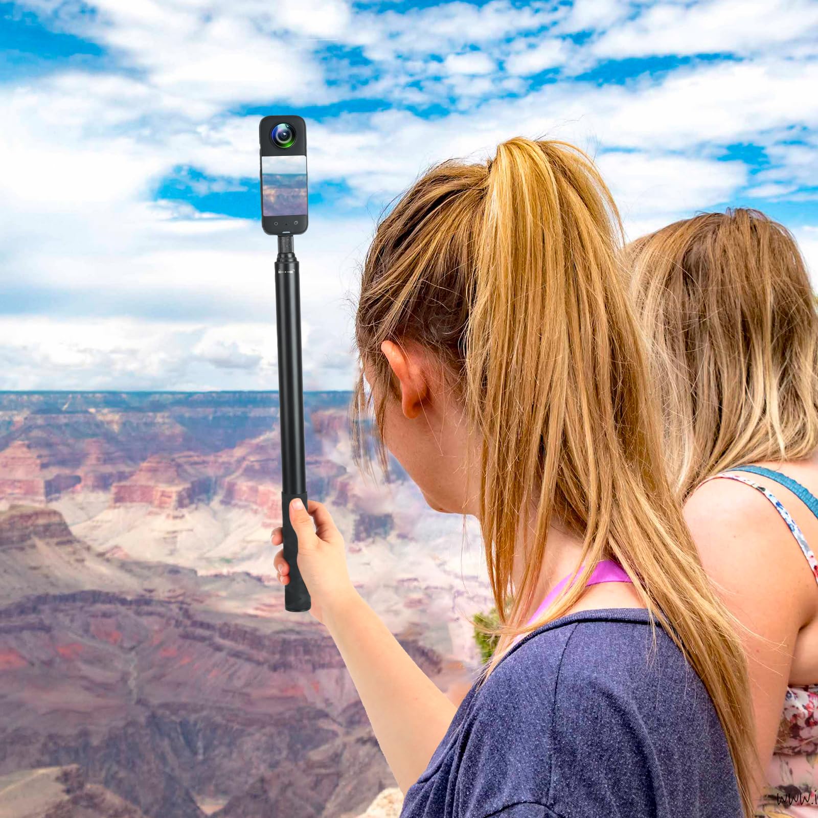 Mippko 61.8 In Insta360 Invisible Selfie Stick With Tripod Accessory,Compatible With X5/X4/X3/X2/One Rs/Go 2/3,Gopro Hero/Dji Osmo/Sjcam Action Cameras,Adjustable Extendable Waterproof Aluminum Alloy Rod