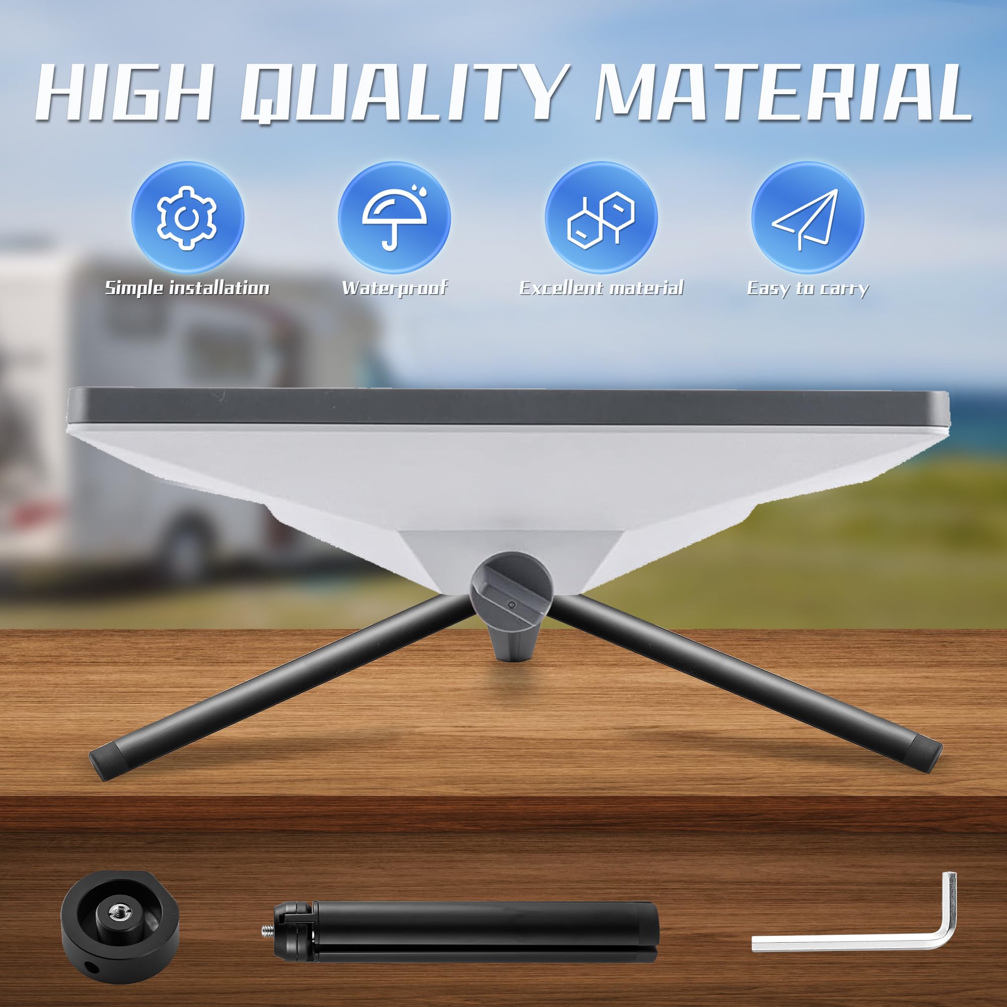 Fiuty Starlink Mini Tripod With Pipe Adapter For Starlink Mini, Compact Desktop Tabletop Stand, Extra Large Opening Area, Low Profile Design, Stable Tripod