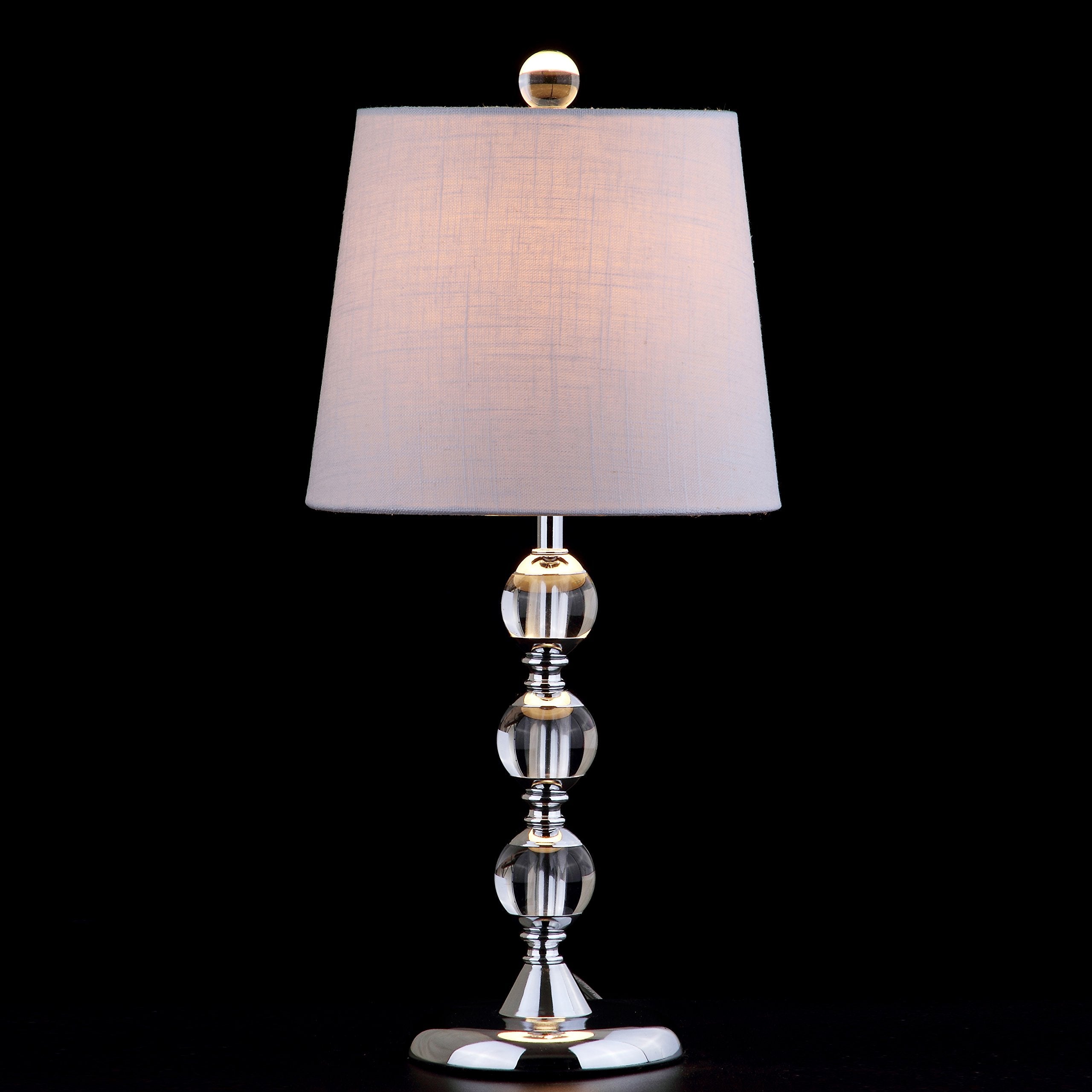 Jonathan Y JylA Hudson 20" Crystal Mini Led Table Lamp Traditional,Frenchcountry,Transitional For Bedroom, Living Room, Office, College Dorm, Coffee Table, Bookcase, Clear/Chrome