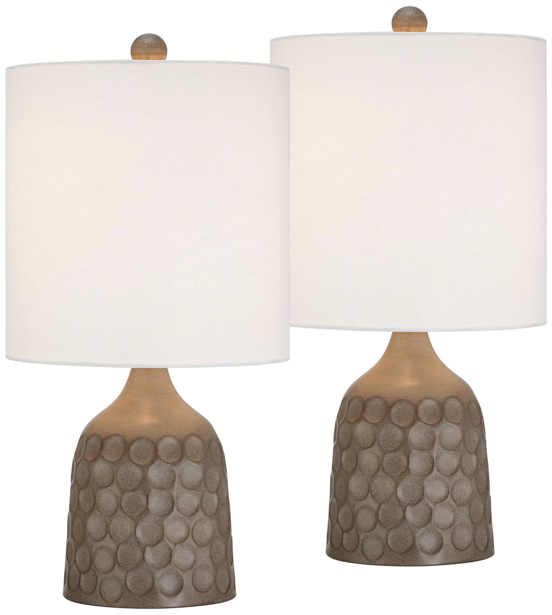 360 Lighting Circles 20" Bronze Metal Accent Table Lamps Set Of 2