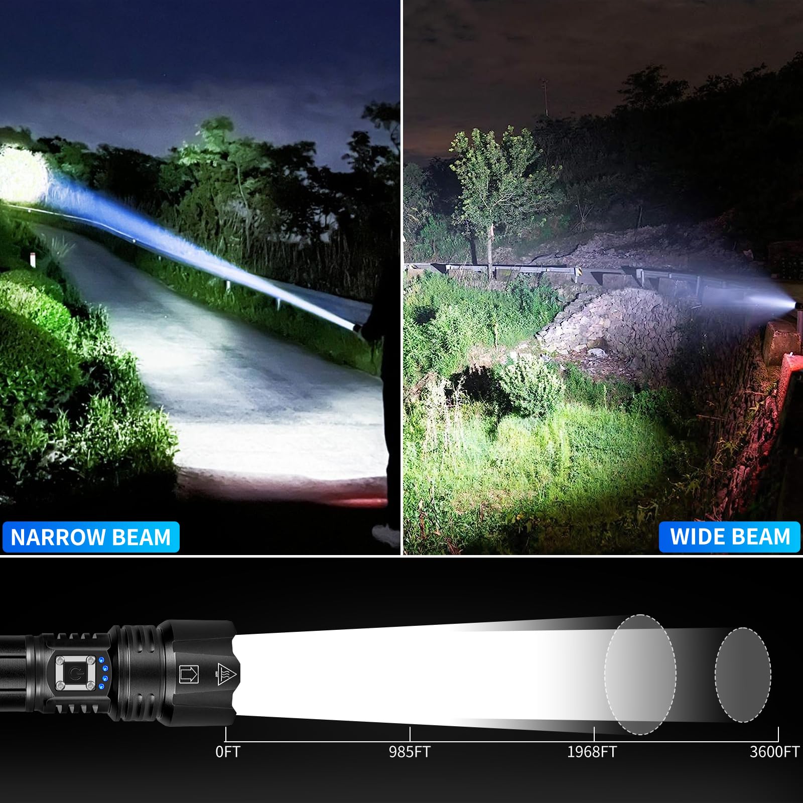 Crazybrace Rechargeable Flashlights High Lumens, 990,000 Lumen Super Bright Led Flashlight With 5 Modes & 12H Long Runtime, Powerful Handheld Flash Light For Home Camping, Ipx6 Waterproof 2Pack Flashlights