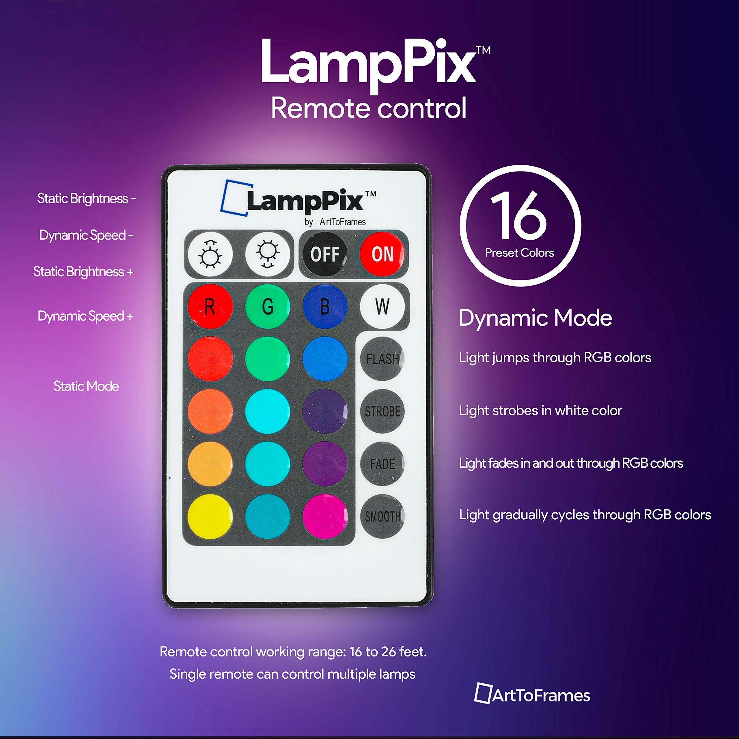 Lamppix Led Desk Lamp Chicago Skyline Canvas Printed Table Light Comes With 16 Color Rechargeable Light Bulb With 5 Level Dimmer And Remote Control And Chrome Standoffs. Made In The Usa