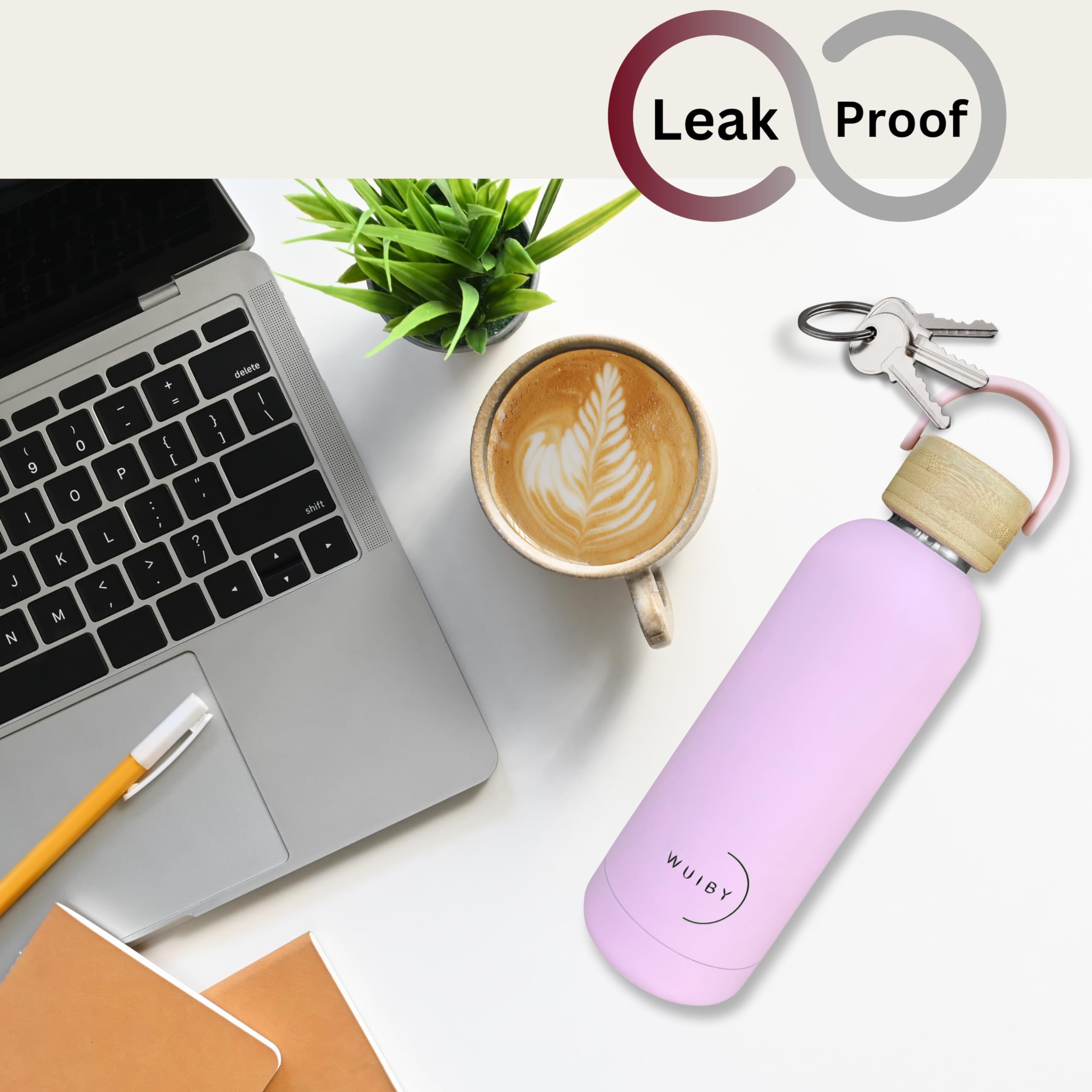 Insulated Stainless Steel Water Bottle - 17Oz - Bamboo Lid – Leak Proof Double Wall Travel, 12 Oz