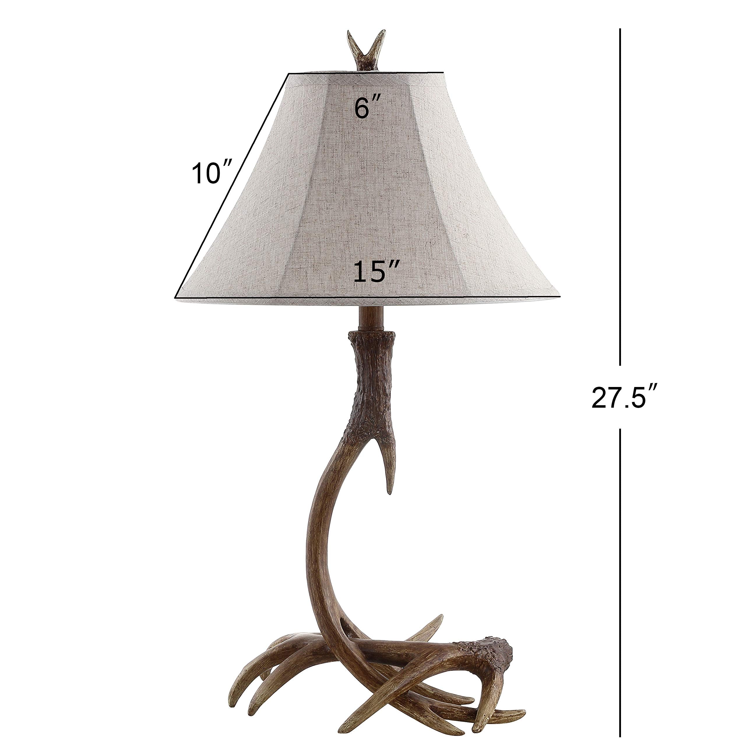 Jonathan Y Jyl6305A Antler 27.5" Rustic Resin Led Table Lamp Traditional Bedside Desk Nightstand Lamp For Bedroom Living Room Office College Bookcase Led Bulb Included, Brown