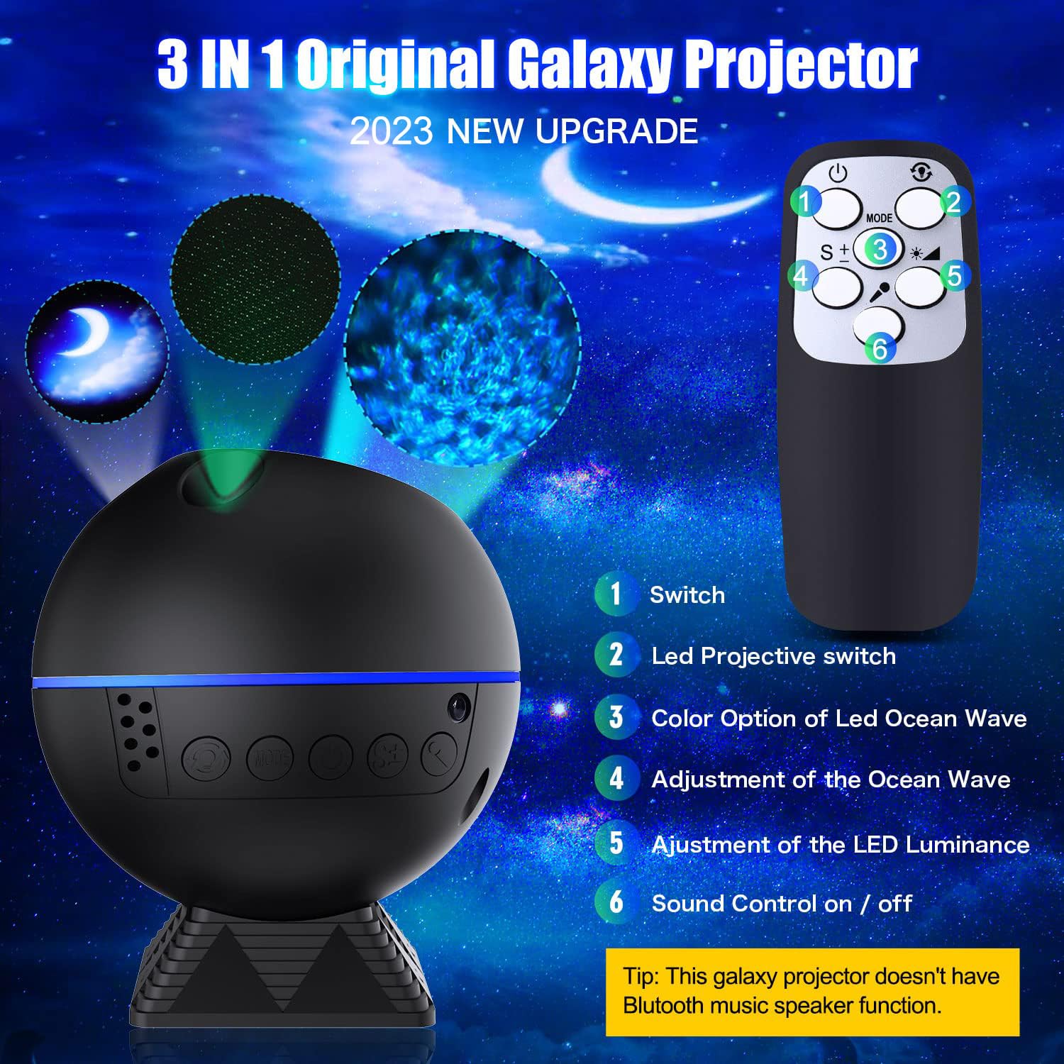 Lazenry Galaxy Projector Star Projector 3 In 1 Ocean Galaxy Night Light Ceiling Projector Galaxy 360 Pro Galaxy Globe Projector 40 Lighting Modes With Remote Voice Control For Bedroom  For Kids Adults
