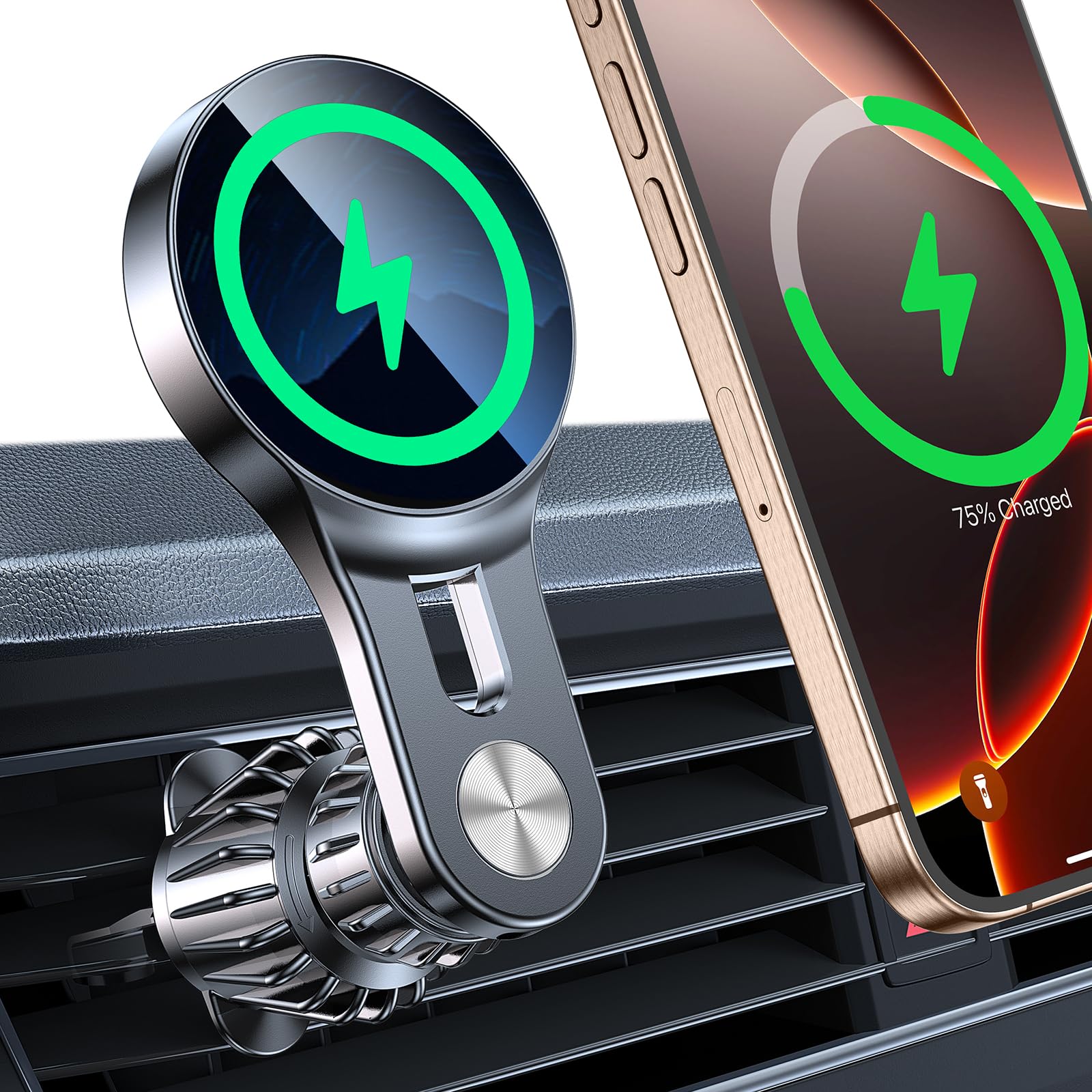 Lantazi For 15W Magsafe Car Mount Charger【Long Arm】 Magnetic Wireless Car Charger Magsafe Charger Car Accessories Mag Safe Car Mount Holder Vent Magsafe Car Charger Mount For Iphone 16 Pro Max 15 14 13 Plus