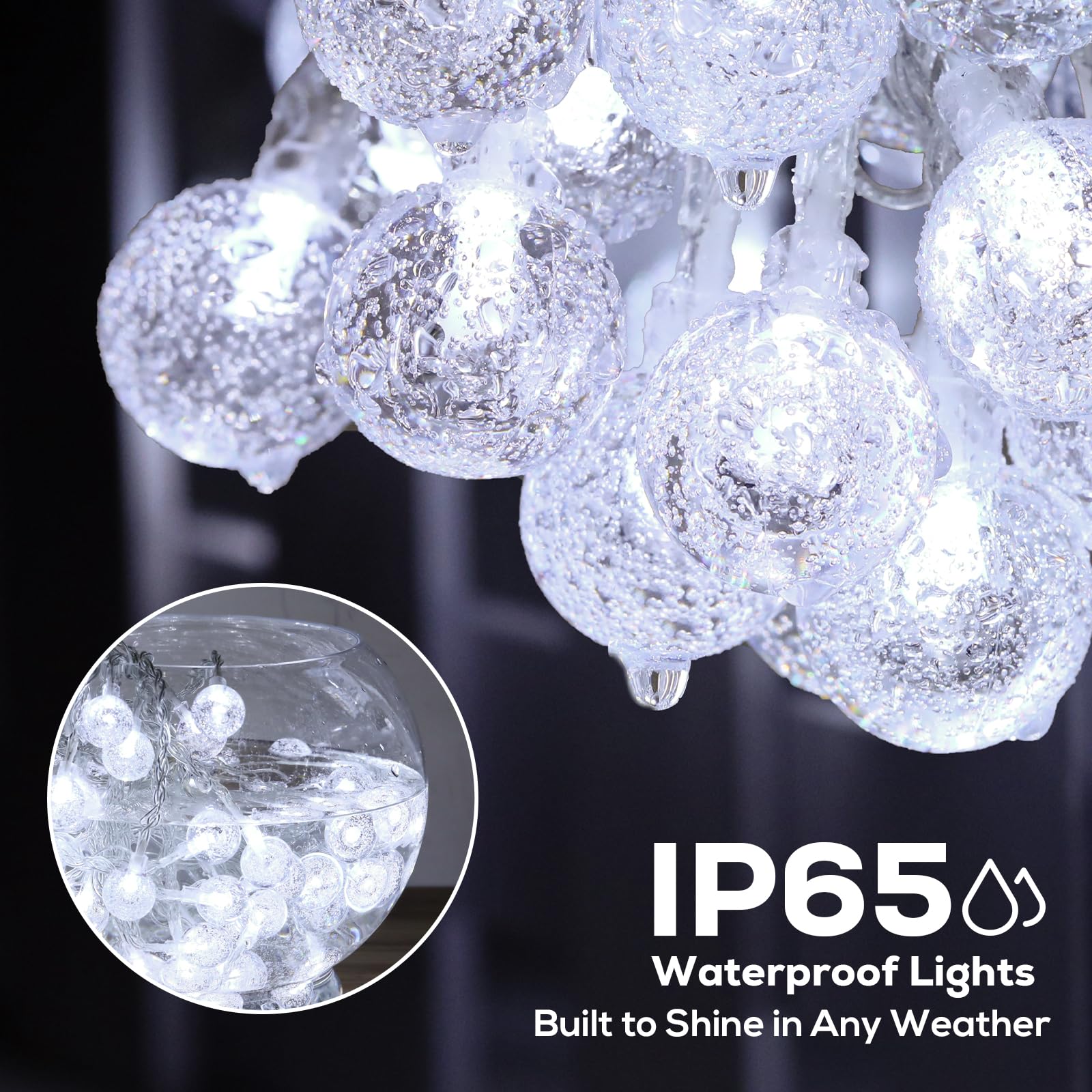 Goodea.Fun 56Ft 100Led Solar String Lights, Outdoor Solar Patio Lights With Remote, 1800Mah Battery Small Globe Light, 8 Lighting Modes & Timing, Ip65 Waterproof Outdoor Christmas Garden Yard Patio