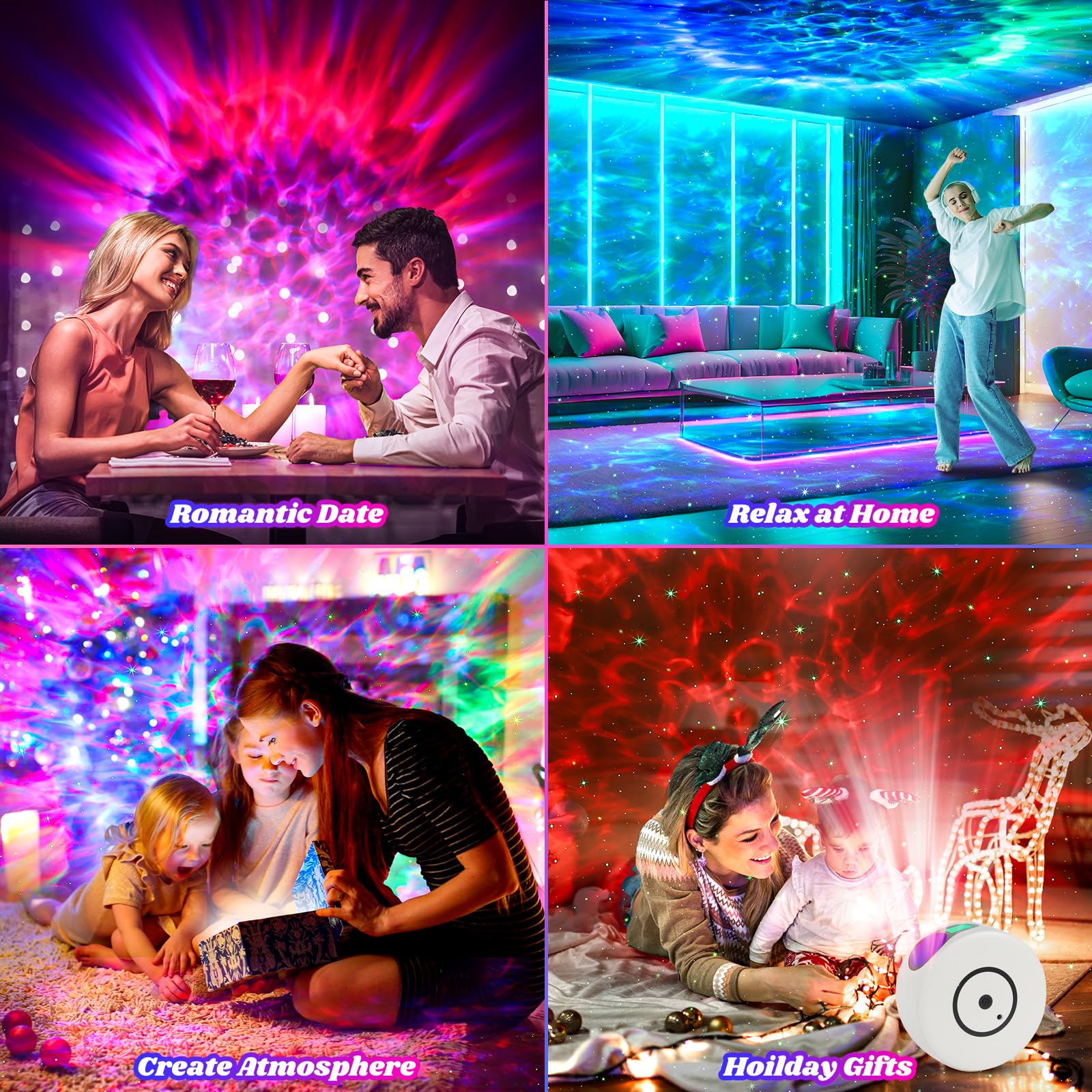 Incamity Star Projector, Galaxy Projector For Bedroom, Night Light For Kids Adults, Bedroom, Home Theater, Living Room Decor