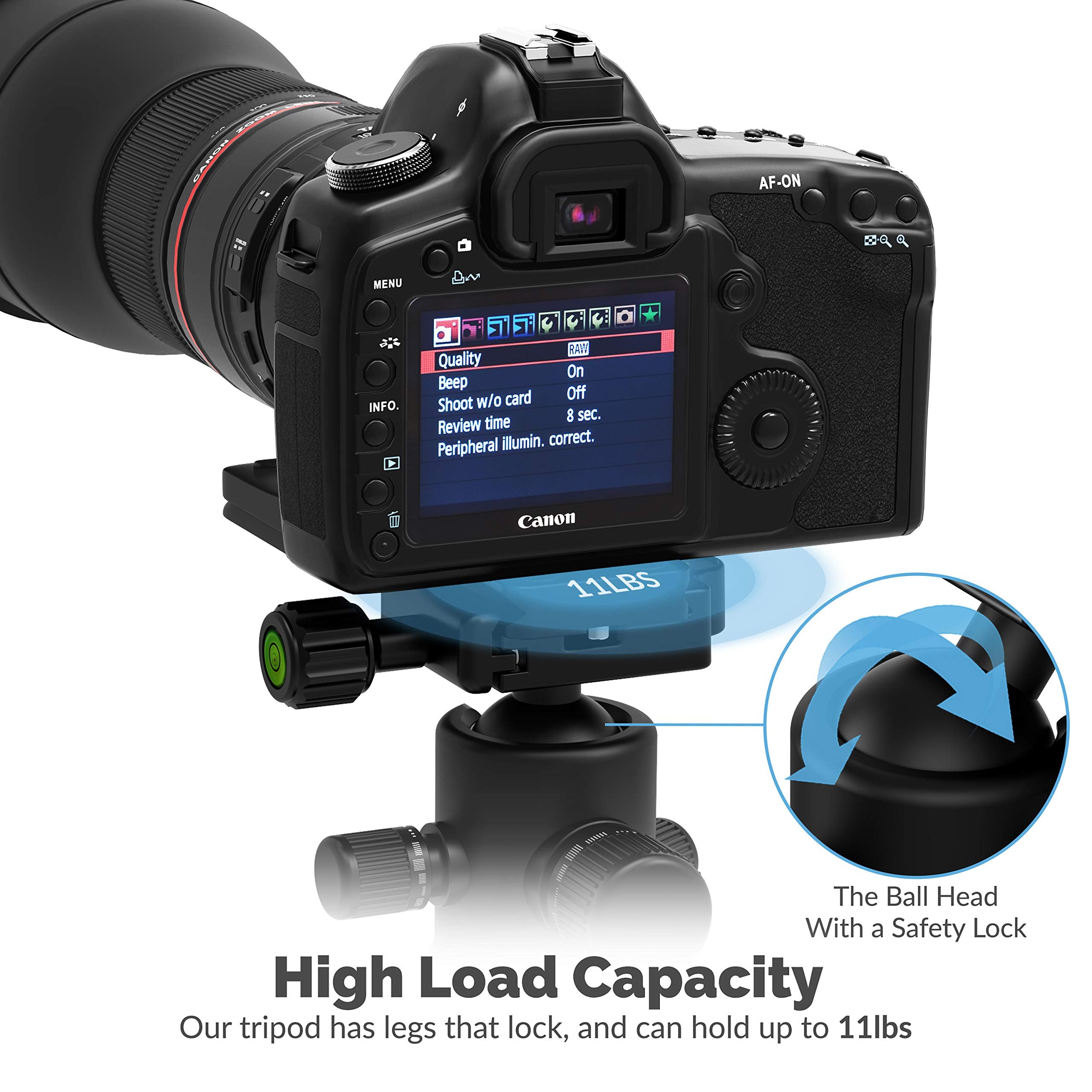Sabrent 62 Inch Carbon Fiber Tripod With 360 Degree Camera Mount (Tp-Cf62)