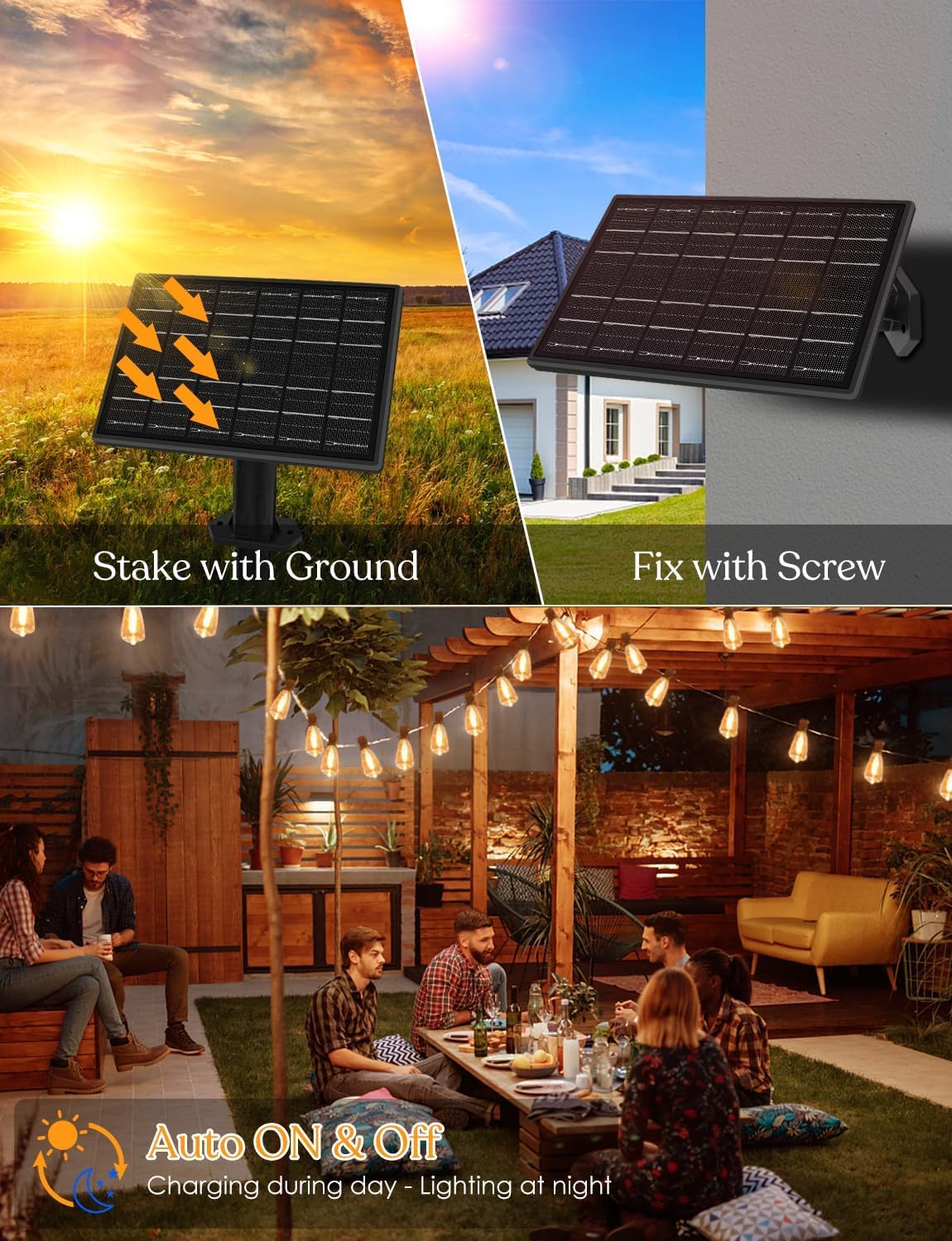 Yoyonacy 100 Ft Solar String Lights Outdoor Waterproof With Remote & Usb Port, Solar Power Patio Hanging Lights With Dimmer, Shatterproof Led Edison Bulb Outdoor String Lights For Outside Cafe Yard Fence