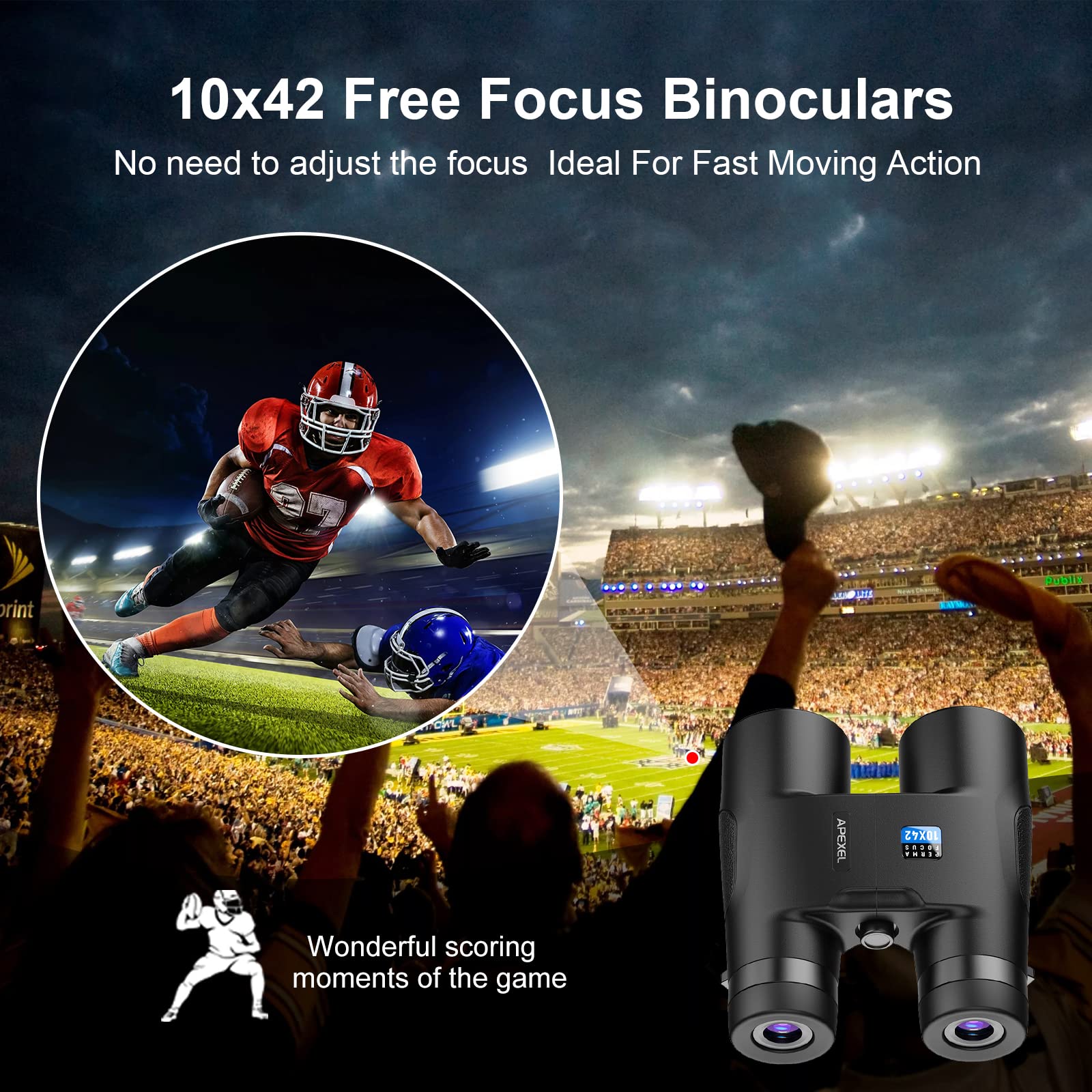 Da Yu Unique 10X42 Focus- Binoculars,Professional High Powered Hd Large View Binoculars,With Bak-9 Prism Fmc Lens For Bird Watching Hunting Trave Watching Sport Events