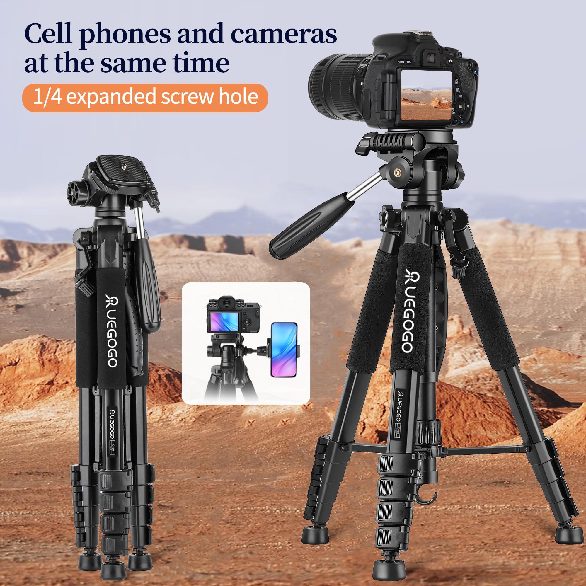Senndio Black Q188 Tripod Mobile Phone Live Streaming Stand Photography Camera Slr Camera Stand Projection Fill Light Stand
