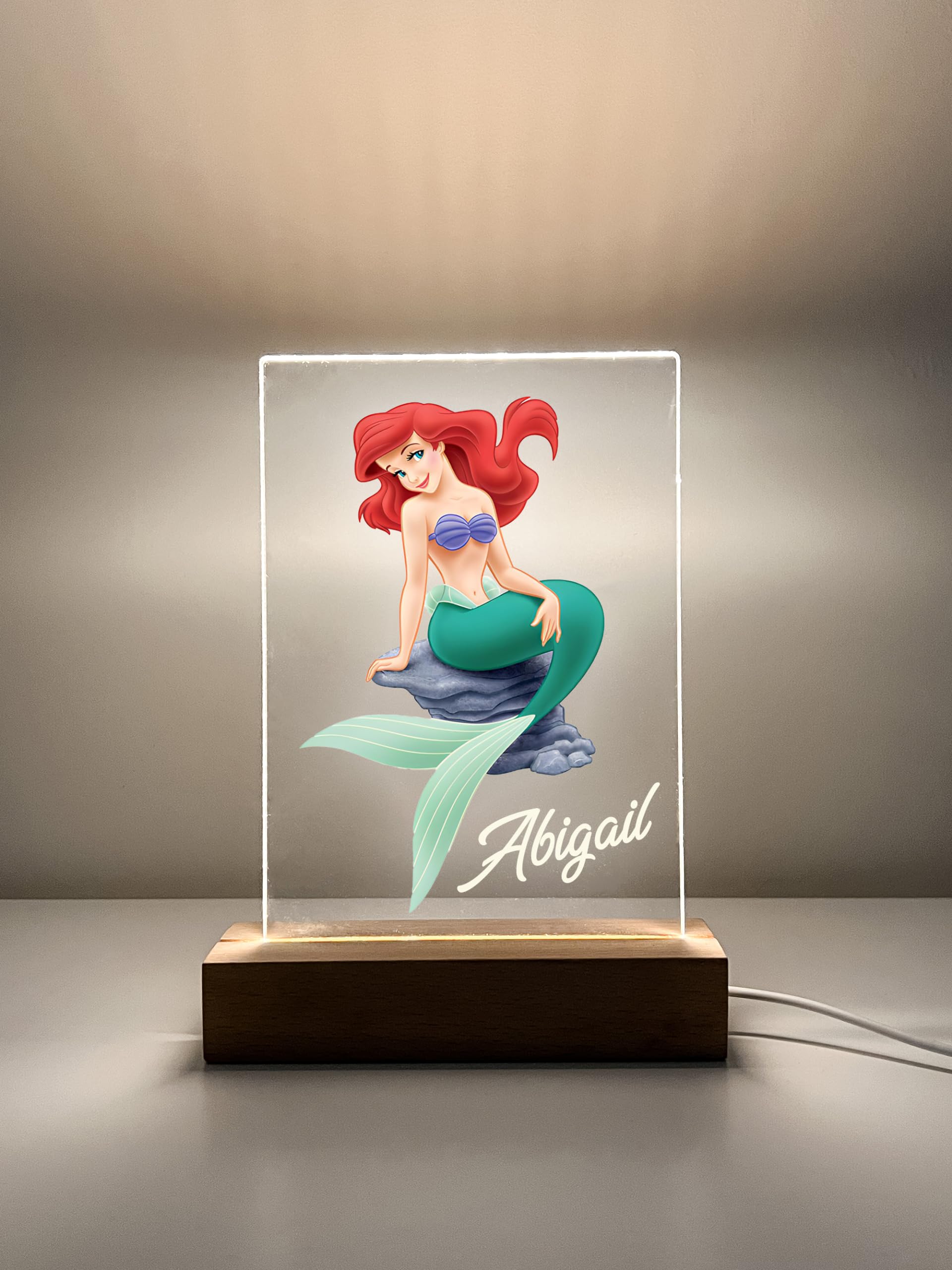 Mirror Mania Wood Base Stand Princess Night Light Up Table Desk Lamp Led Choose Your Favorite Princess In Checkout Princess Sign Personalized Engraved With Your Name On It, Made To Order Girls Room Decor