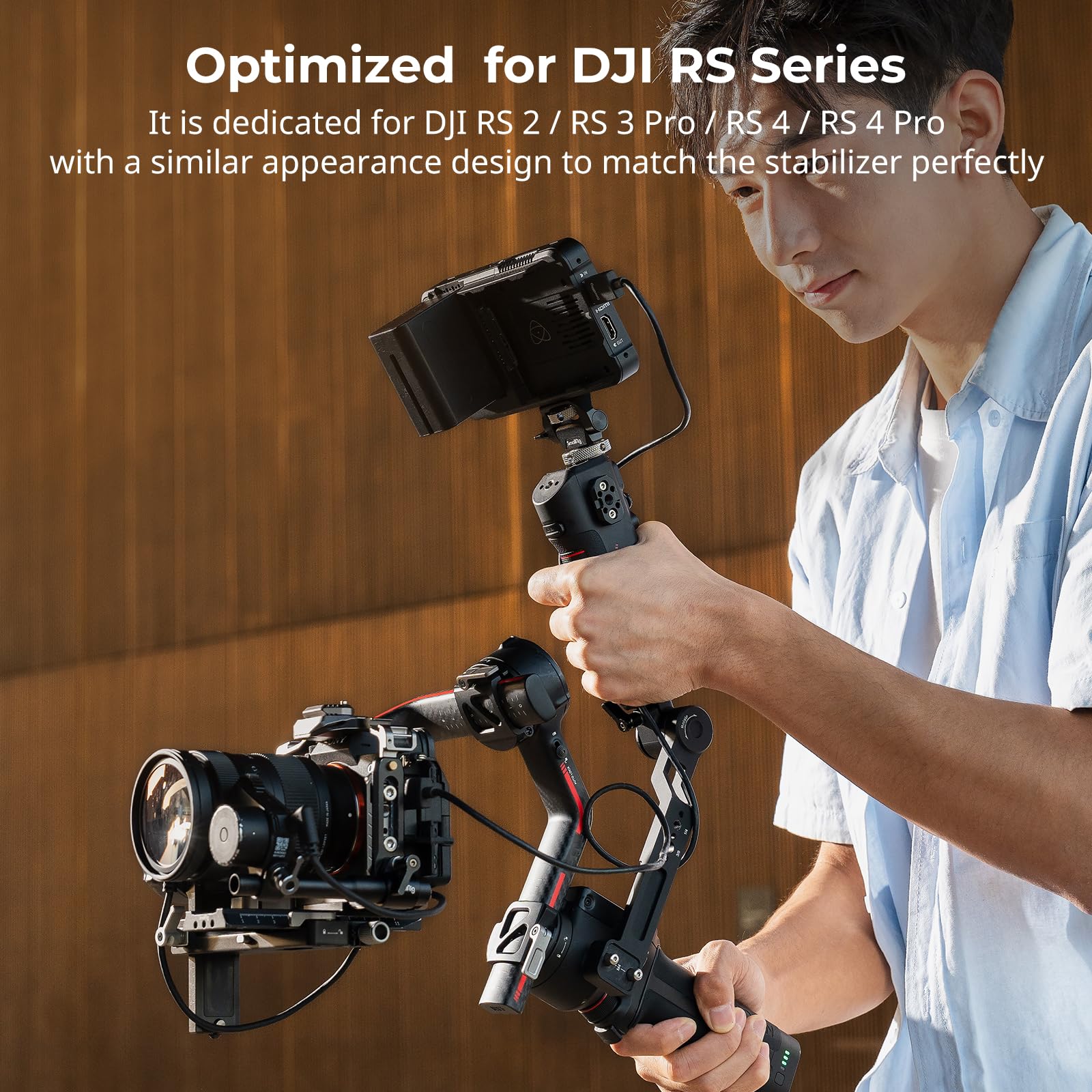 Smallrig Adjustable Sling Handle Only For Dji Rs 2 / Rs 3 Pro/Rs 4 / Rs 4 Pro Gimbal Stabilizer, Focus Control, Max Load 13.2Lb, Joystick Operation, Mode Switching, Centering/Locking