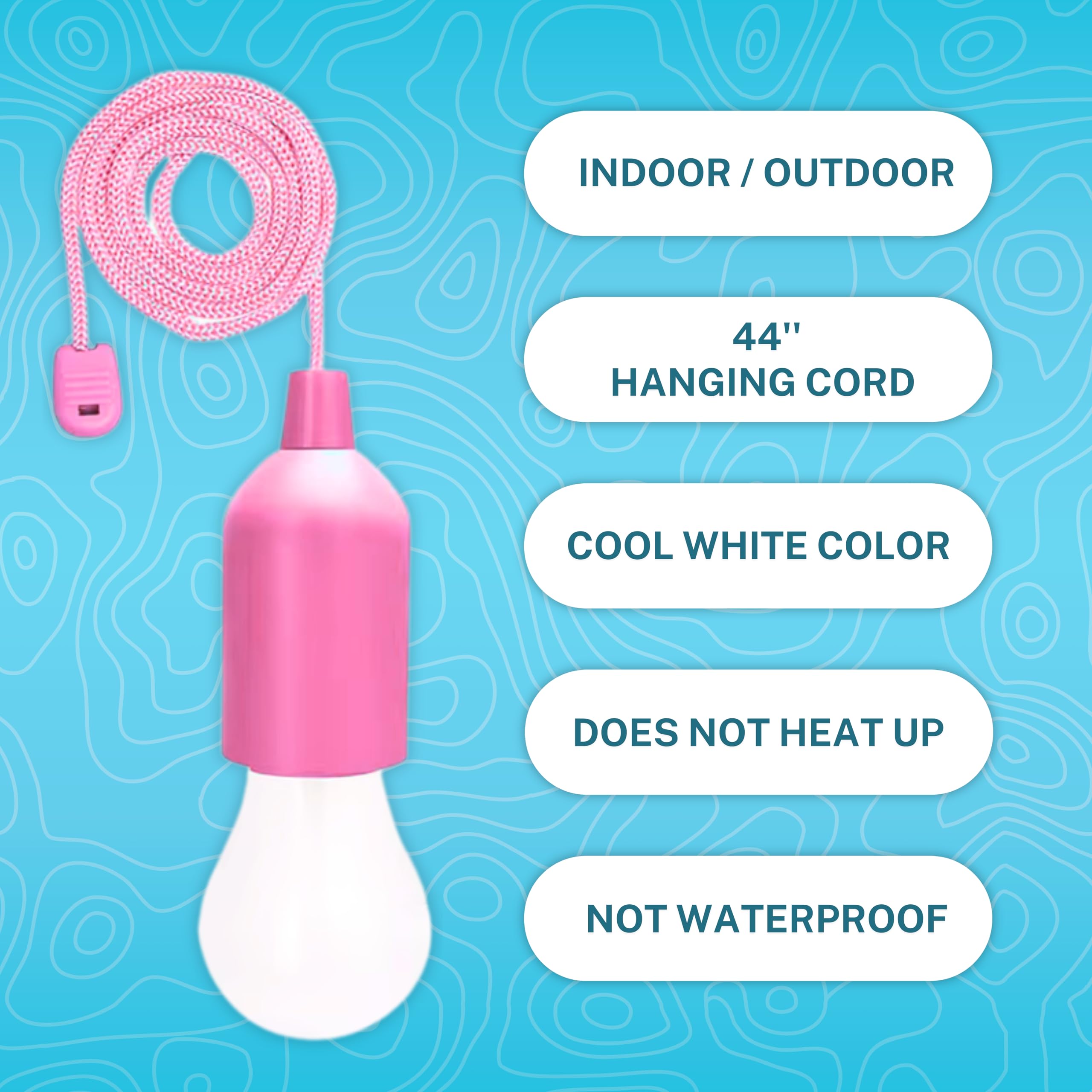 Fomlight 4 Hanging Led Kids Safe Lights For Treehouse, Playhouse, Camping, Indoor/Outdoor, Battery-Operated Lamps With Pull Chain