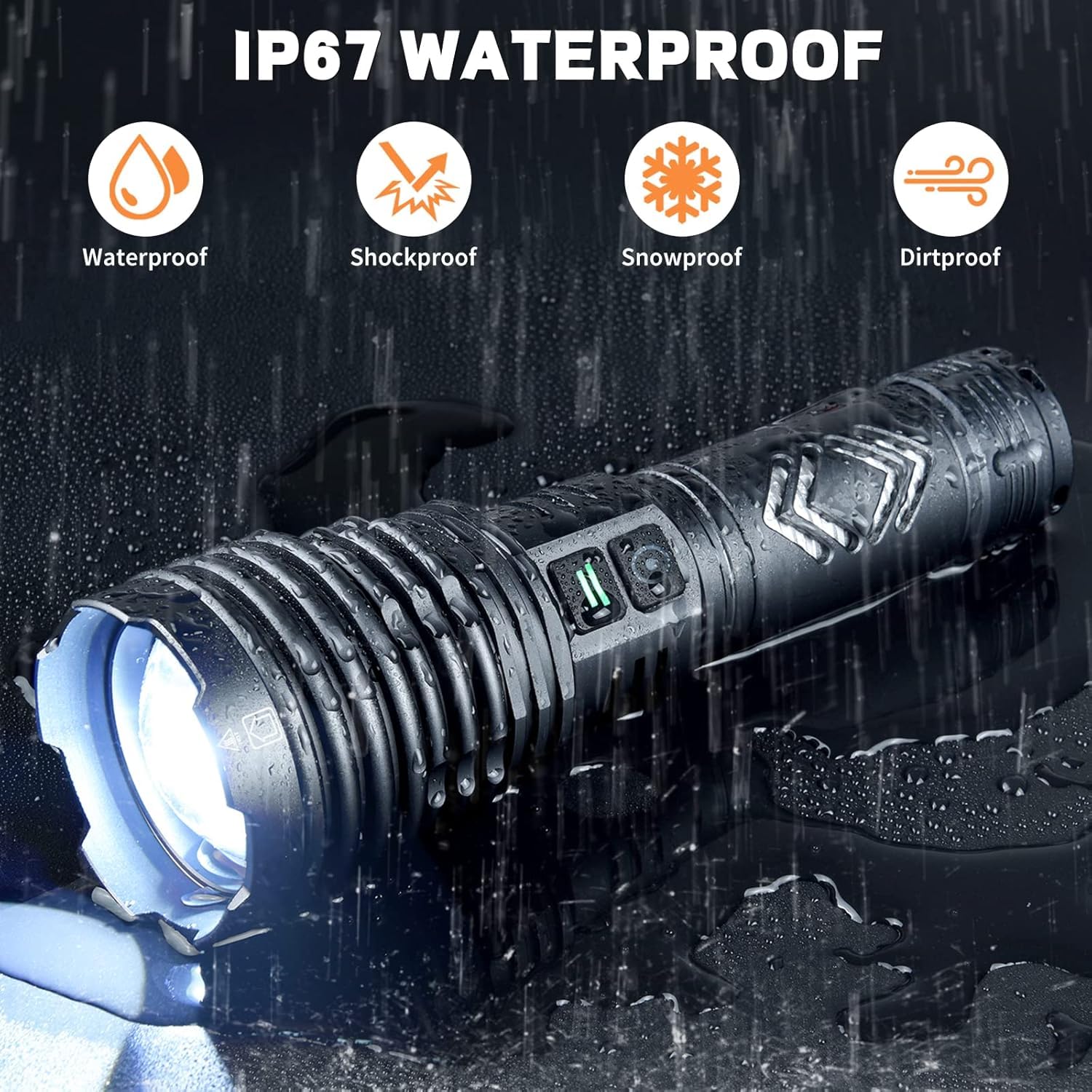 Baibian Rechargeable Flashlights High 1500000Lumens,Super Bright Led Flashlight,Tactical Powerful Waterproof Handheld Flashlights With Zoomable 6Modes,Usb Output&24H Long Life Battery For Emergency Camping