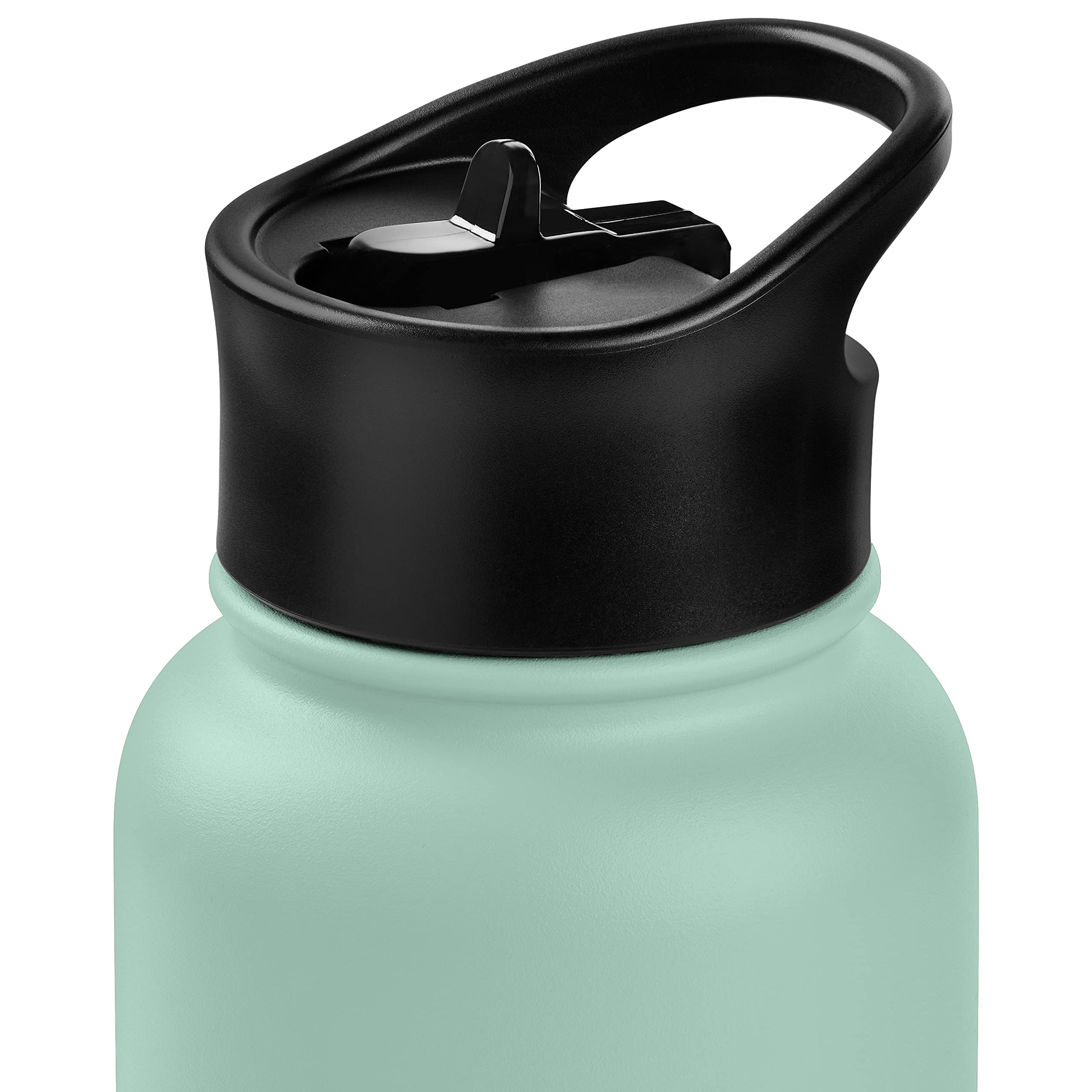 Retrospec Alder Insulated Water Bottle With Straw Lid & Handle Cap - Stainless Steel Wide