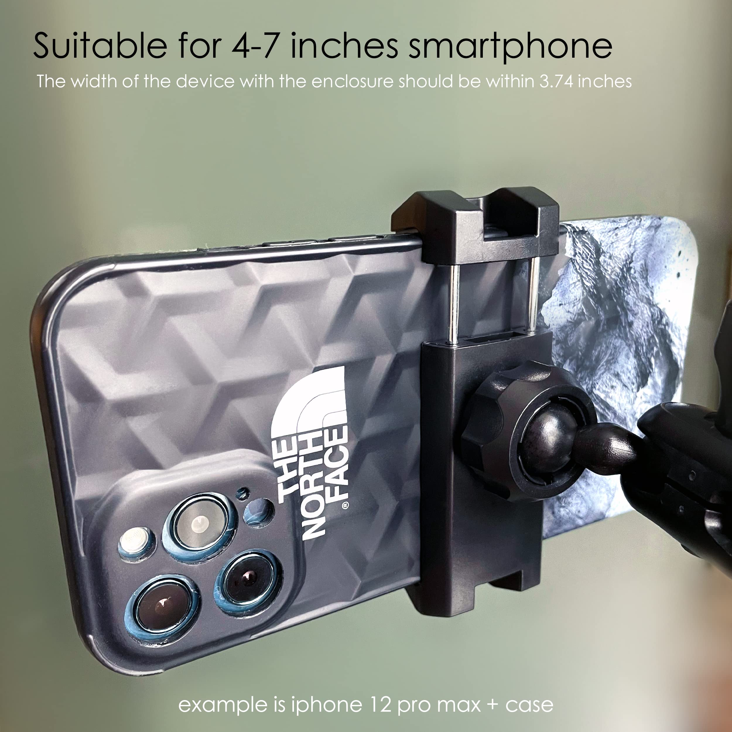 Quyee Universal Mirror Shower Phone Holder, Multi-Directional Dual 360 Degree Rotating Suction Cup Phone Wall Mount Stand, Tiktok Youtube Vlog Video Recording Kit, Airplane Travel Essentials Accessories