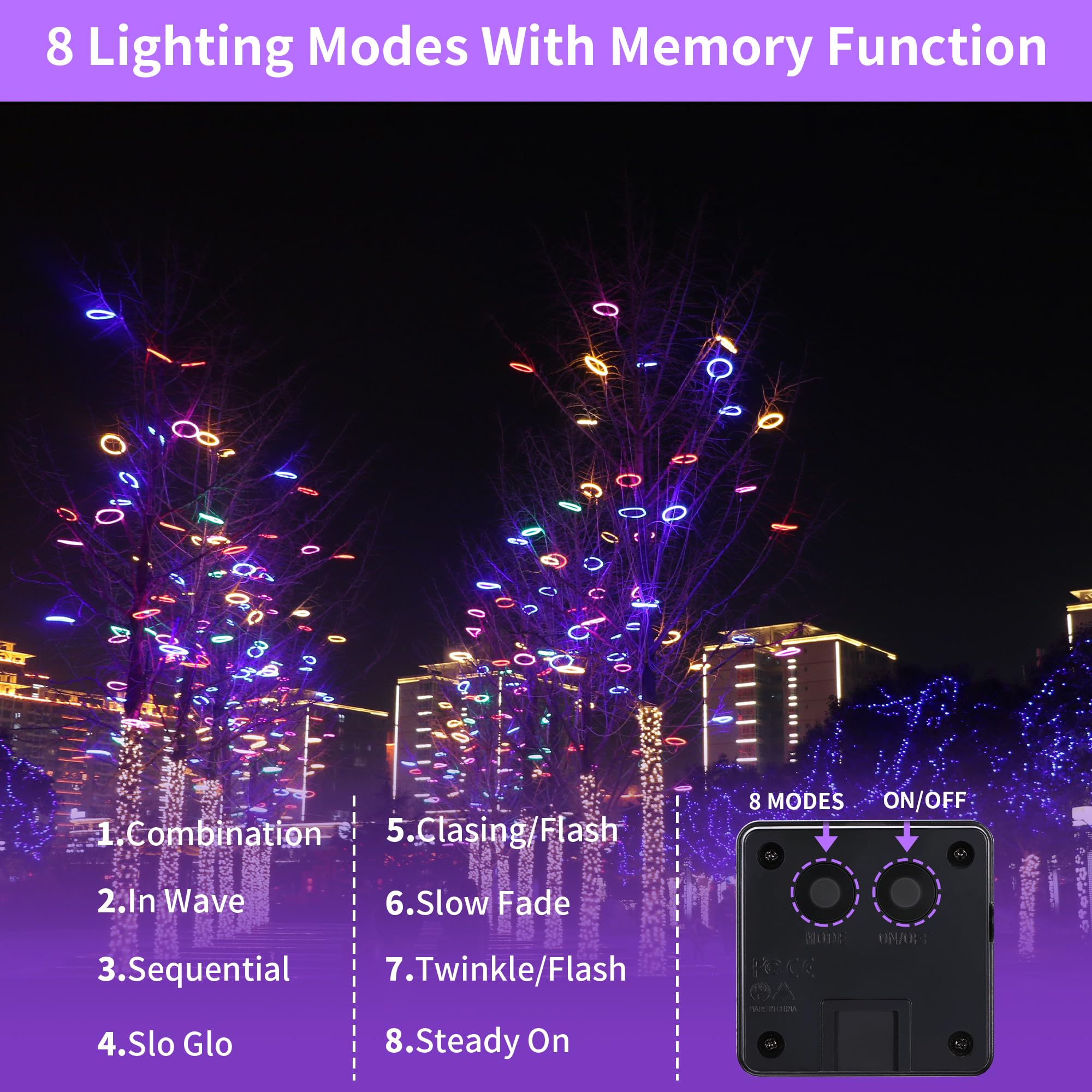 Isfofo 6 Pack Solar Fairy Lights For Outside Waterproof, 300Ft 780Led Purple Solar String Lights Outdoor Waterproof, 8 Modes Copper Wire Solar Christmas Lights For Patio Yard Trees Garden Wedding Party